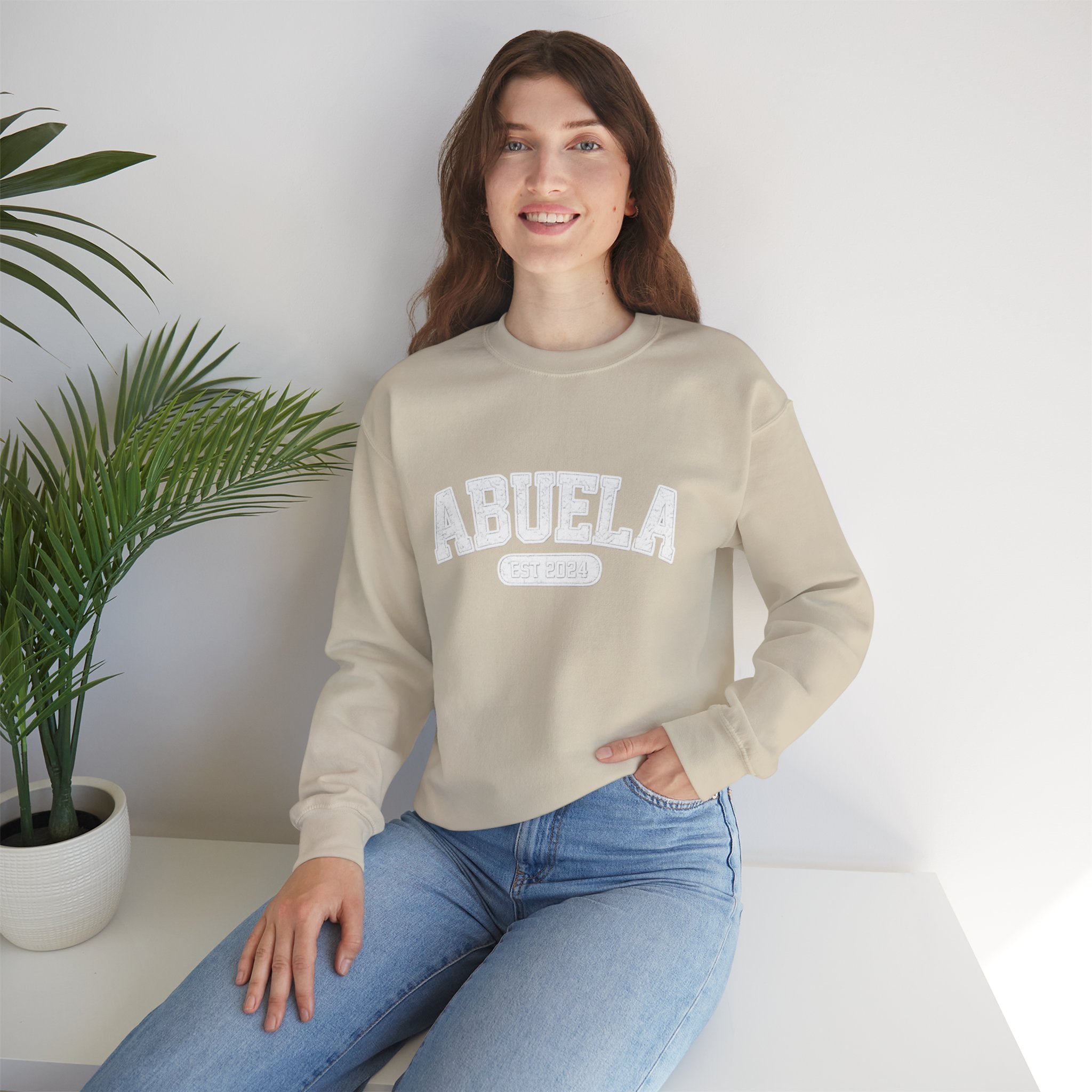 Abuela Varsity Crewneck Sweatshirt Cozy Grandma Gift Minimal Everyday Family Love Apparel