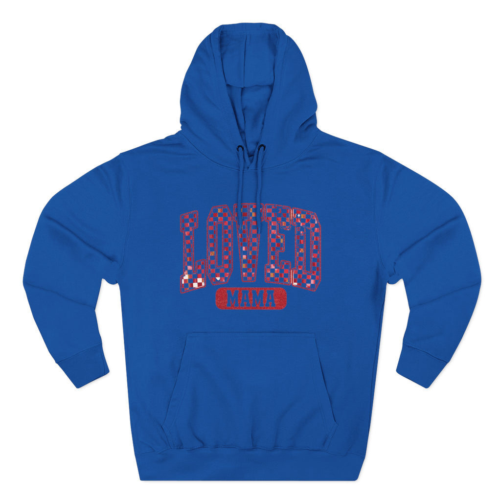 Hoodie  Loved Mama Checkerboard Graphic Hoodie