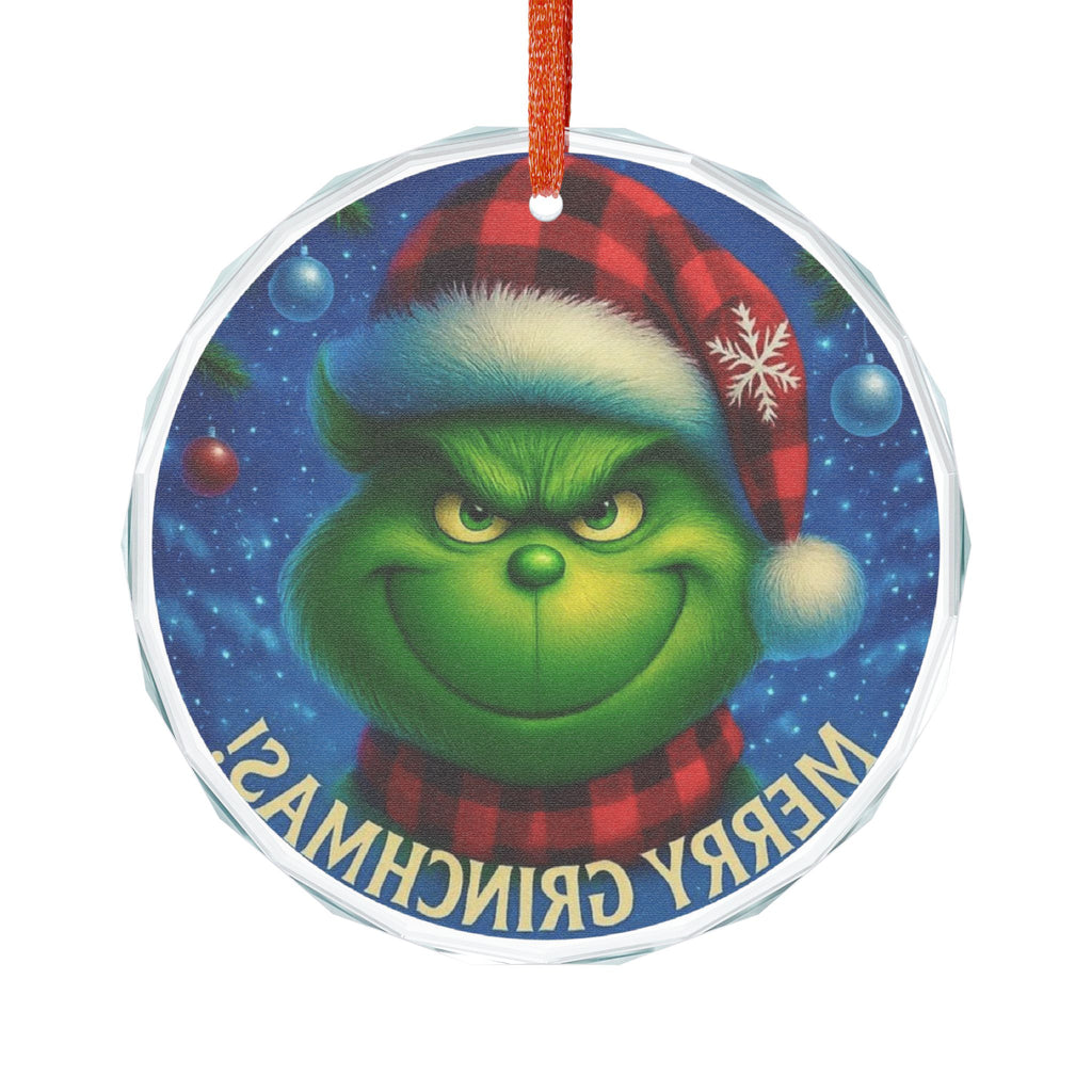 Grinch Heart Glass Ornament - Festive Holiday Decor