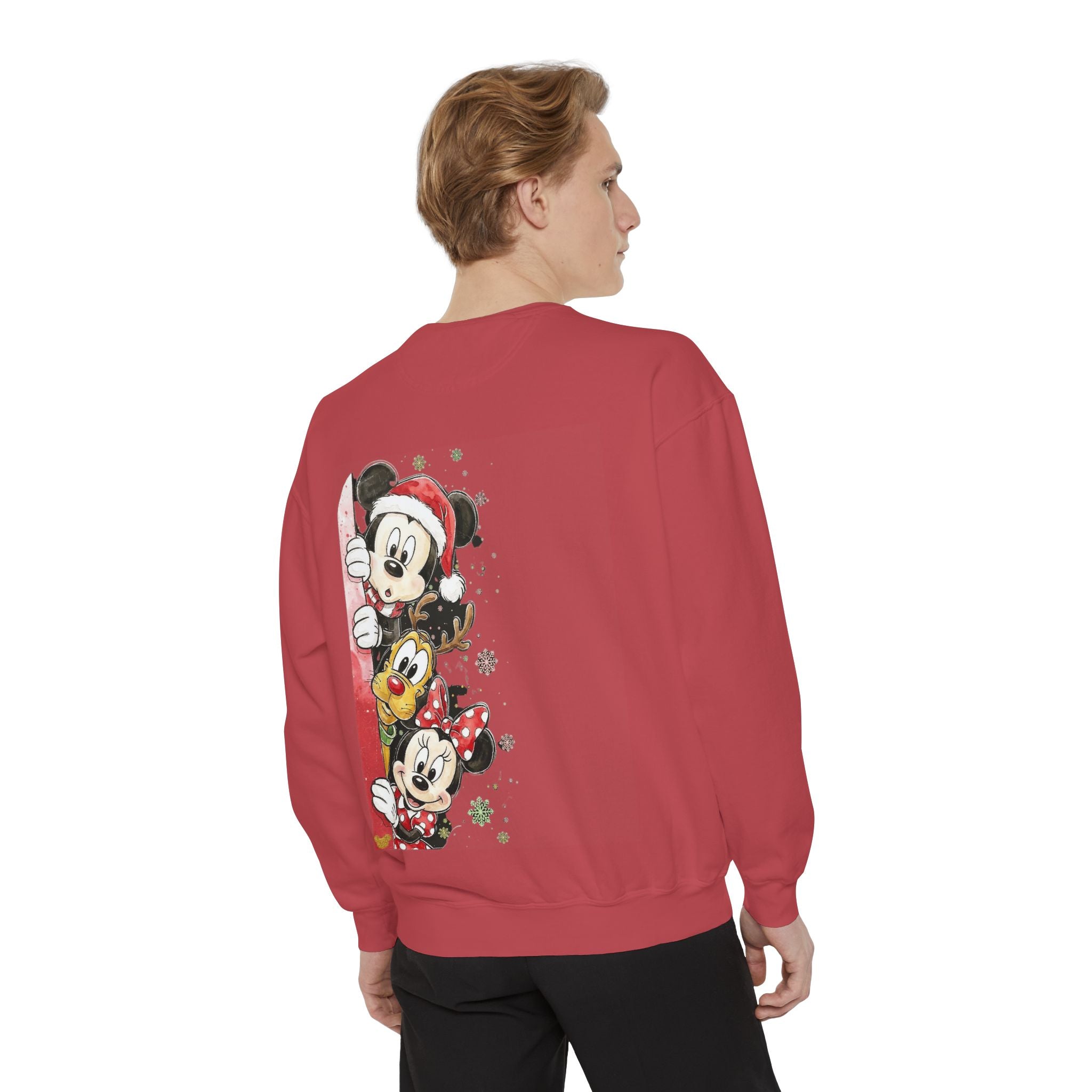 Christmas Disney Characters Sweatshirt  Mickey, Minnie & Pluto Holiday Crew Cartoon Christmas T-shirts and Sweaters