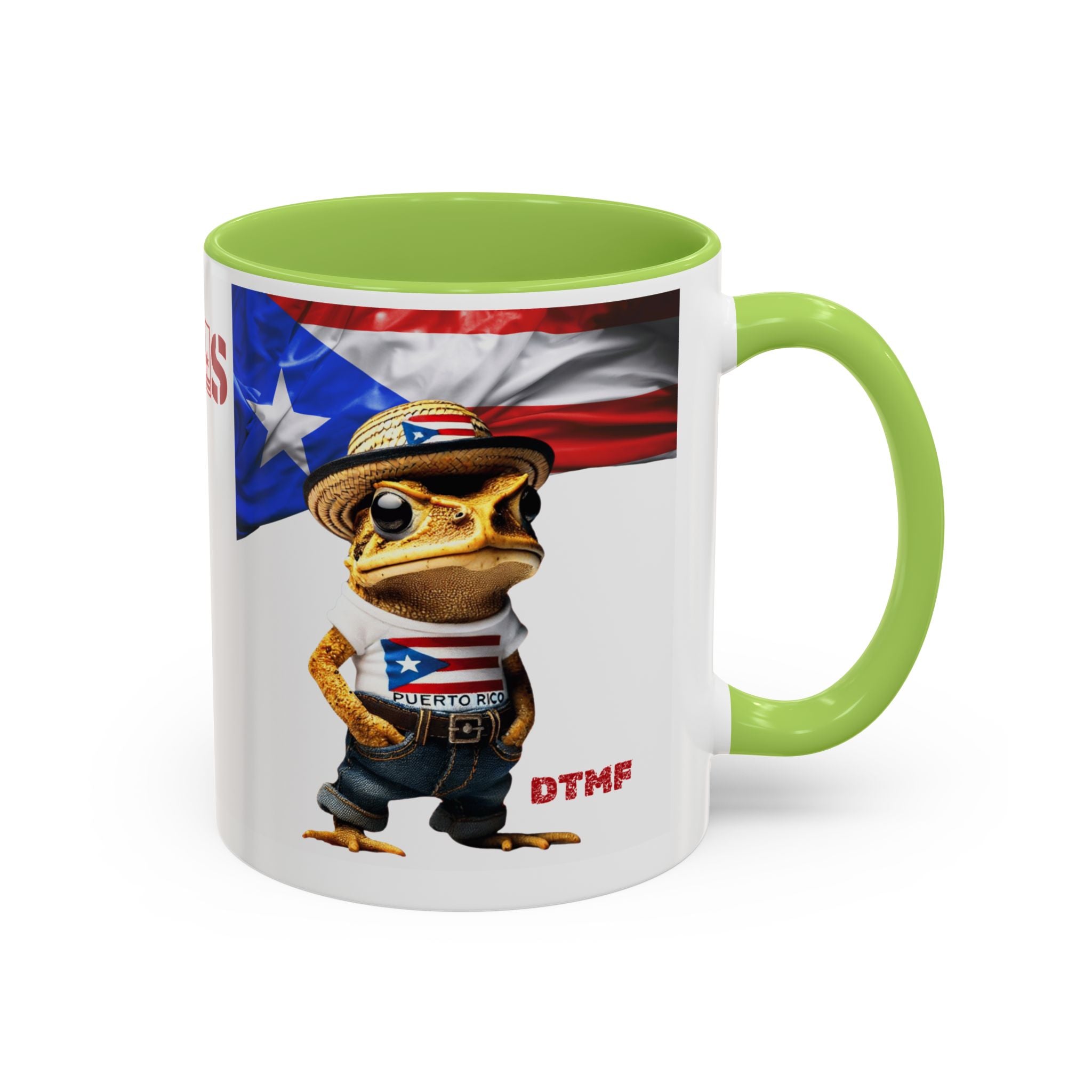 Puerto Rican Frog Character Coffee Mug - Fun Accent Mug for Coffee Lovers