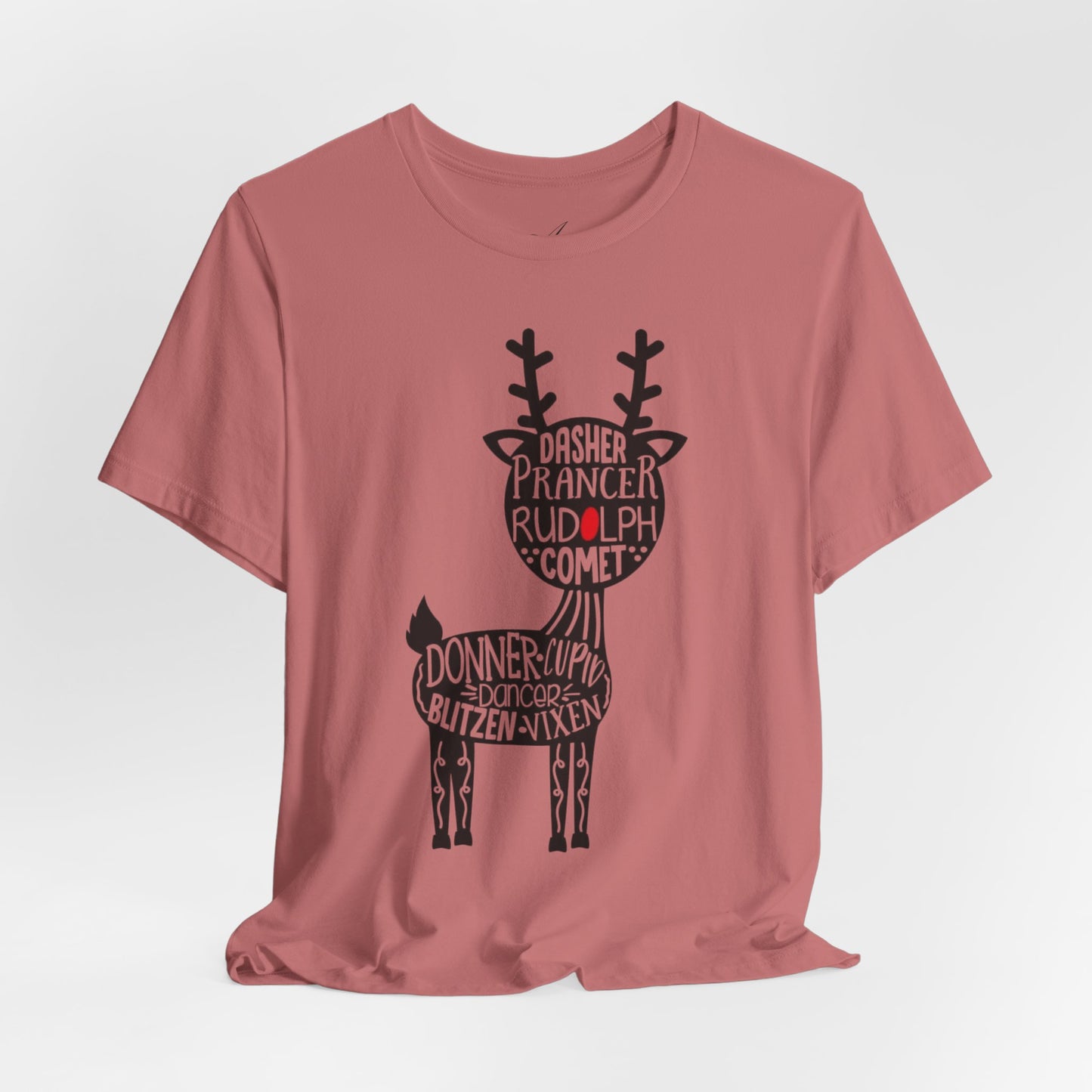 Christmas Reindeer Graphic Tee - Unisex Jersey Short Sleeve Shirt