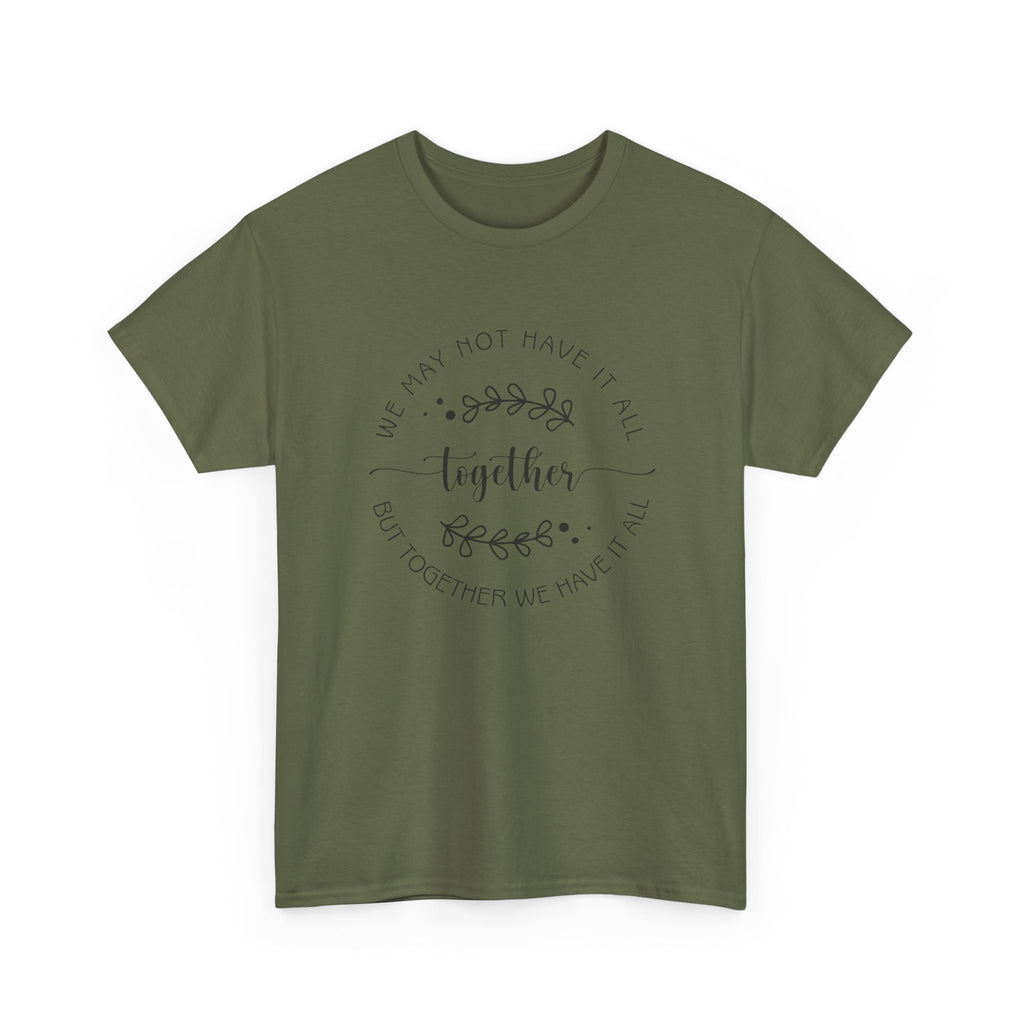 Together Floral Circle Tee  "Together" Inspirational Family Unity Shirt