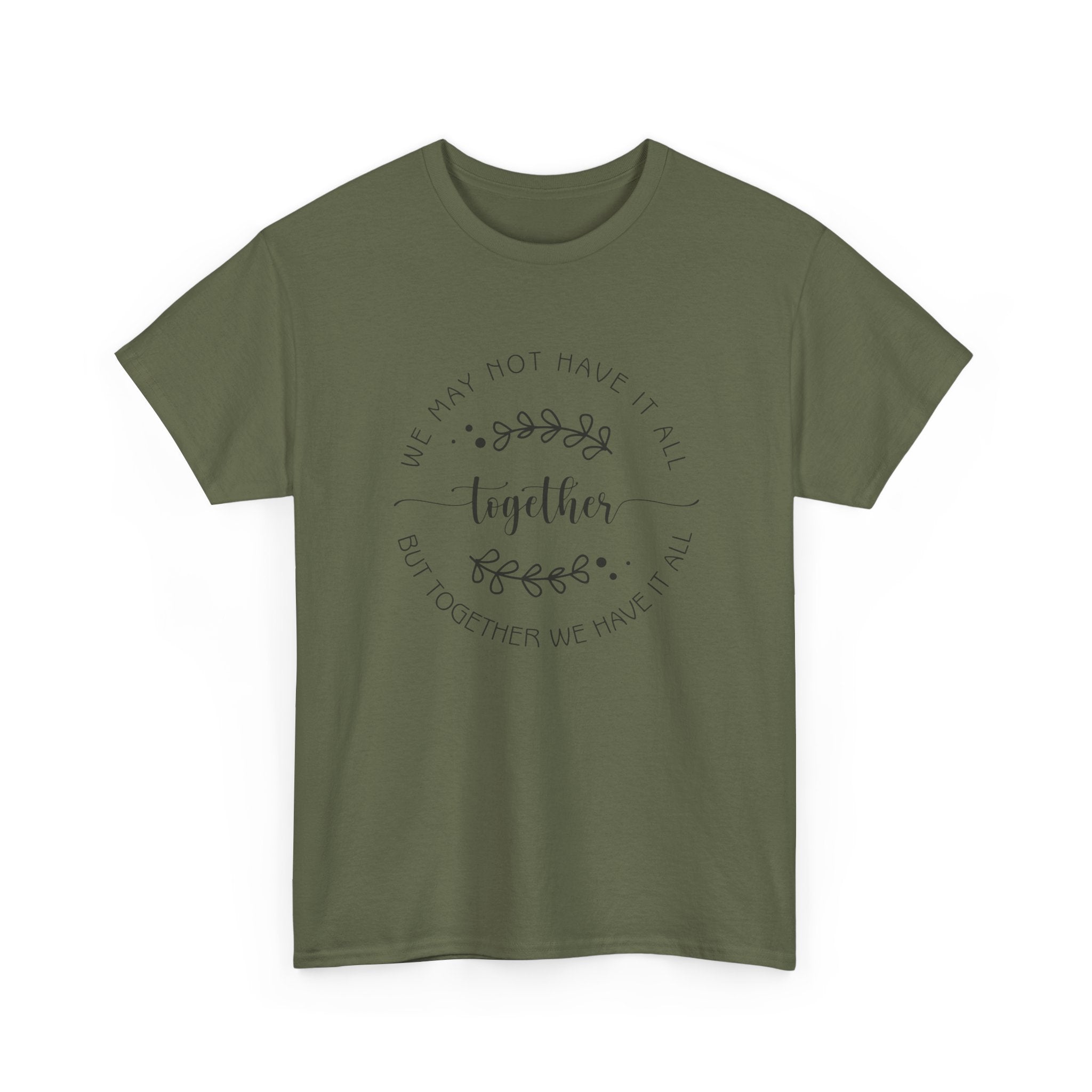 Together Floral Circle Tee  "Together" Inspirational Family Unity Shirt