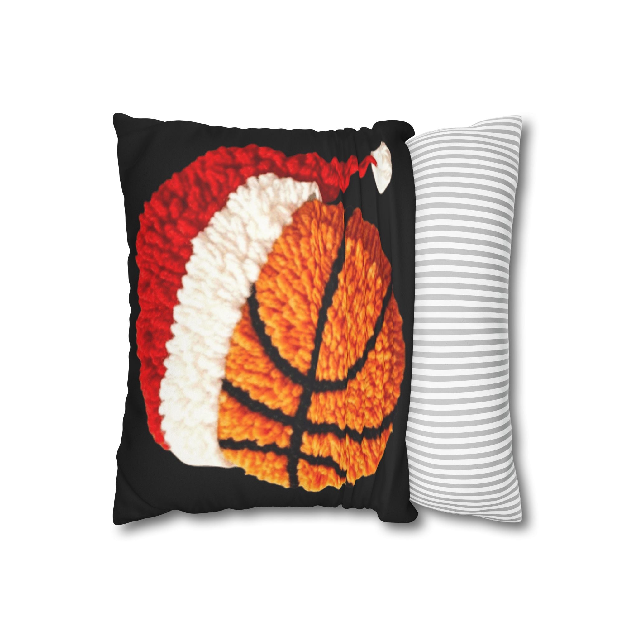Basketball Christmas Pillowcase — Faux Suede Square Throw Pillow Cover