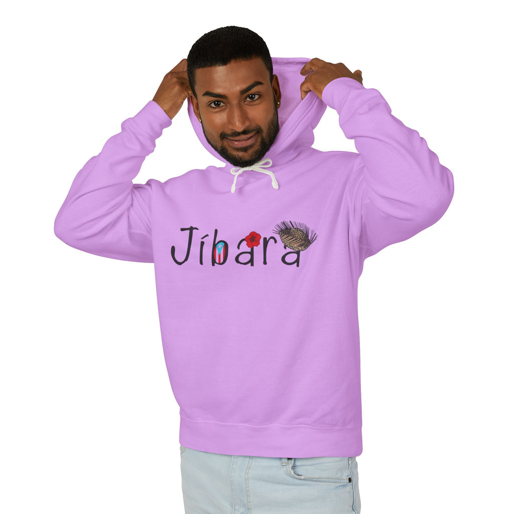 Jíbara Hoodie — Puerto Rican Heart Flag Lightweight Hooded Sweatshirt