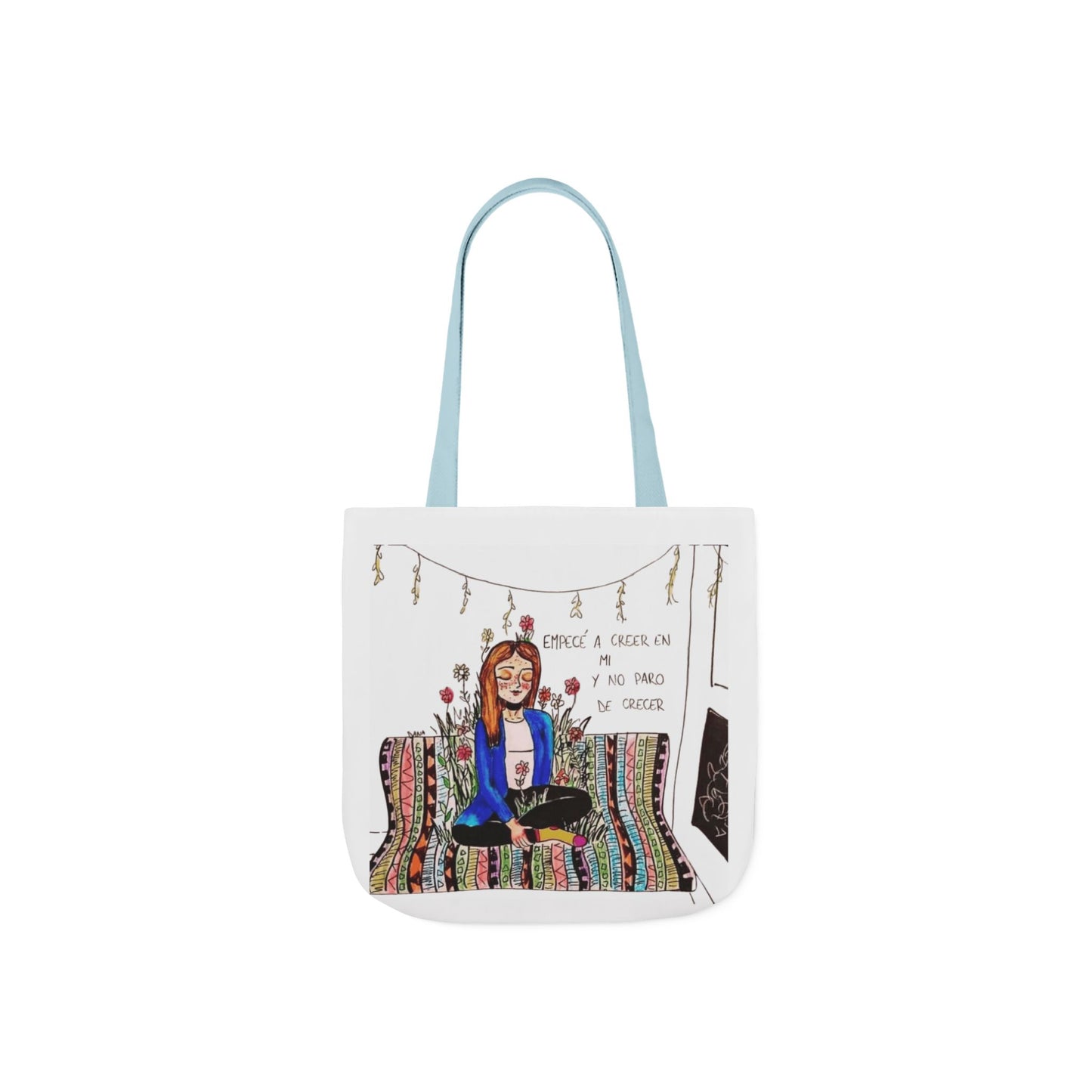 Lleva inspiración contigo a donde vayas Bohemian Style Canvas Tote Bag, Inspirational Art, Ideal for Gifts, Eco-Friendly Shopping, Beach Days, Travel Adventures