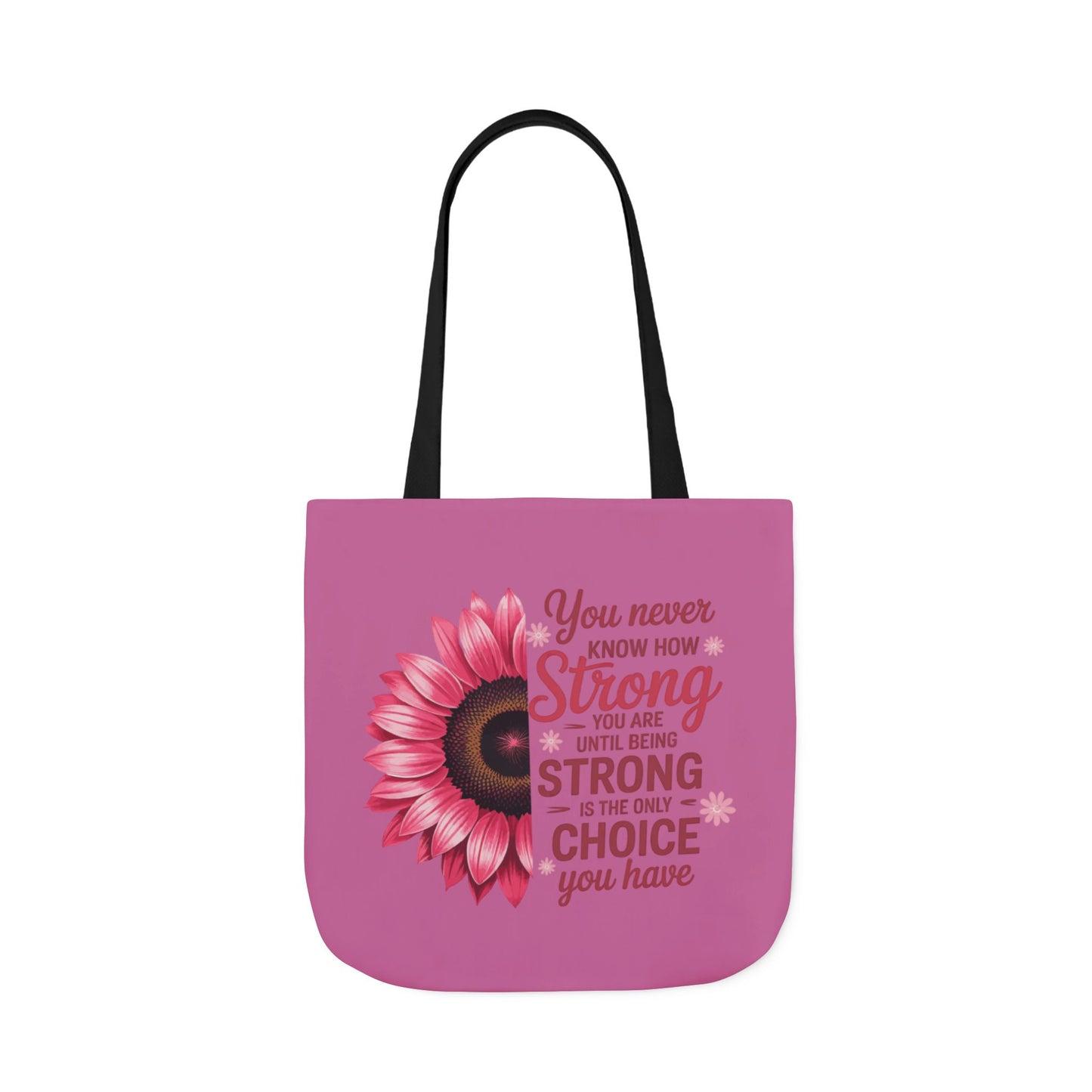 Cancer Survivor Hope Collection Inspirational Canvas Tote Bag with Floral Design