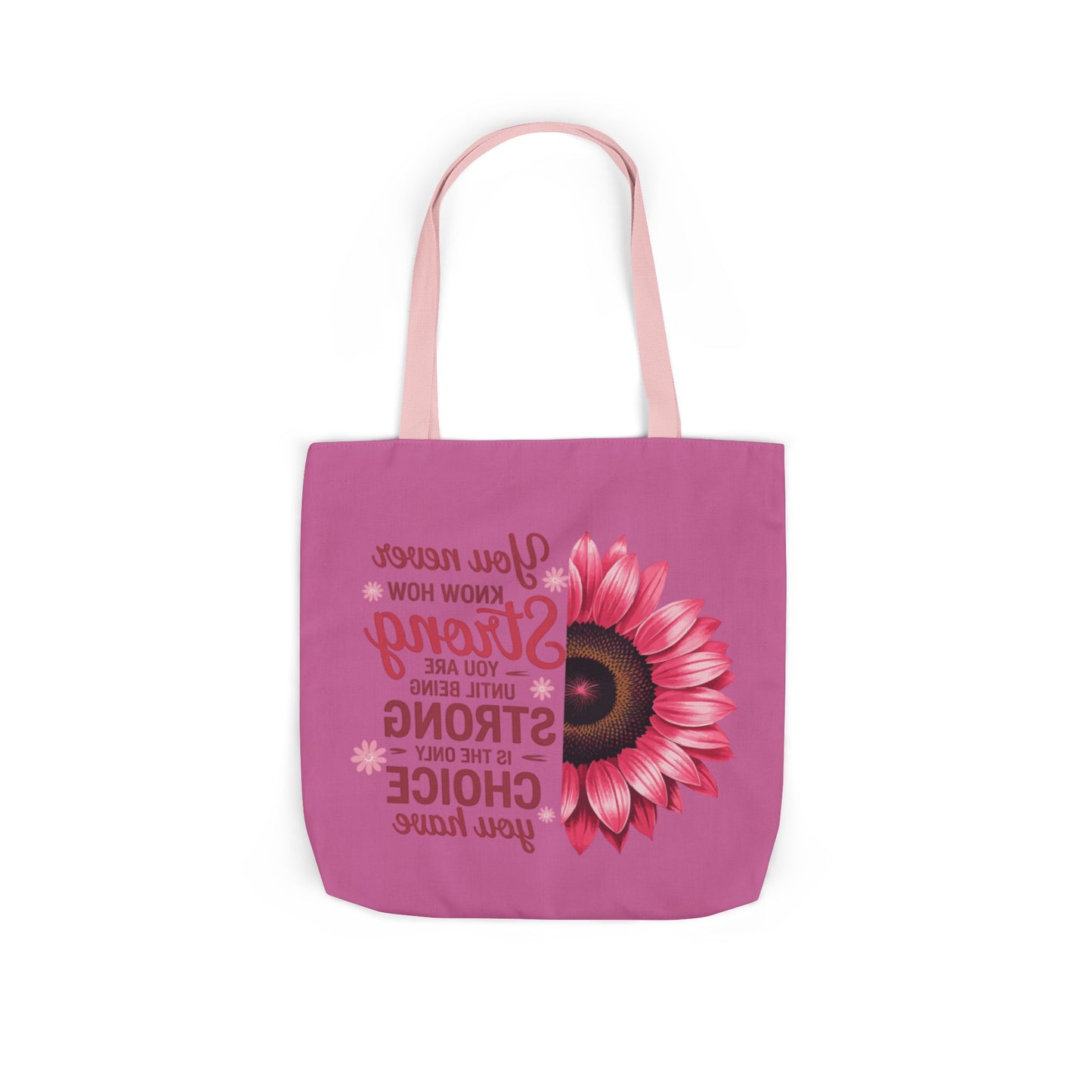 Cancer Survivor Hope Collection Inspirational Canvas Tote Bag with Floral Design