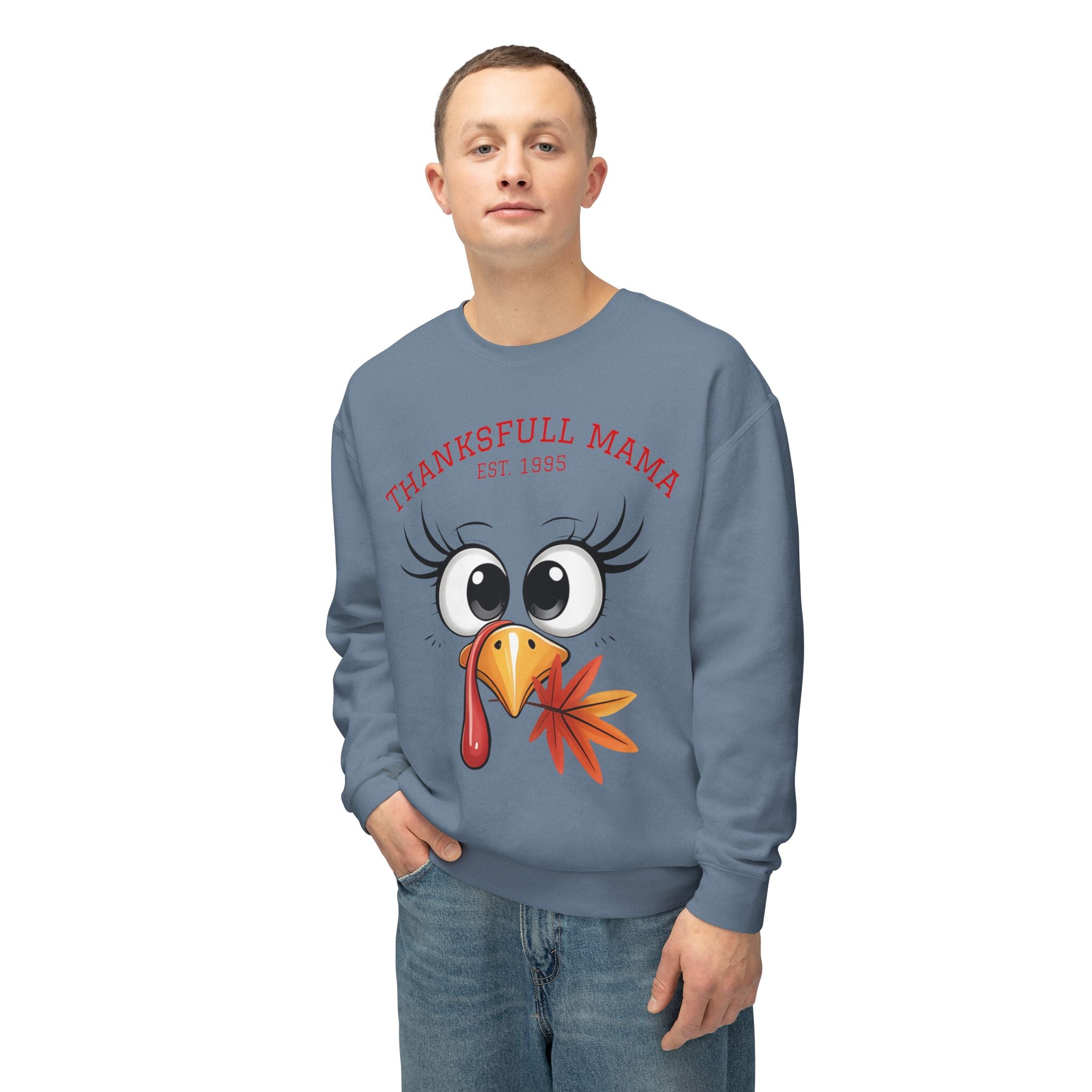 Thanksgiving Mama Sweatshirt  Cute Turkey Face "Thanksgfull Mama" Fall Pullover Fall T-Shirts and Sweatshirts Collection