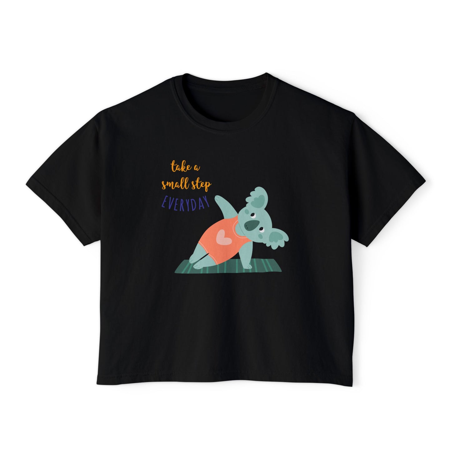 🧘‍♀️ Wear Your Peace. Motivational Women's Boxy Tee - Cute Koala Design, Relaxed Fit for Everyday Wear, Gift for Animal Lovers, Self-Care Message Premium Top