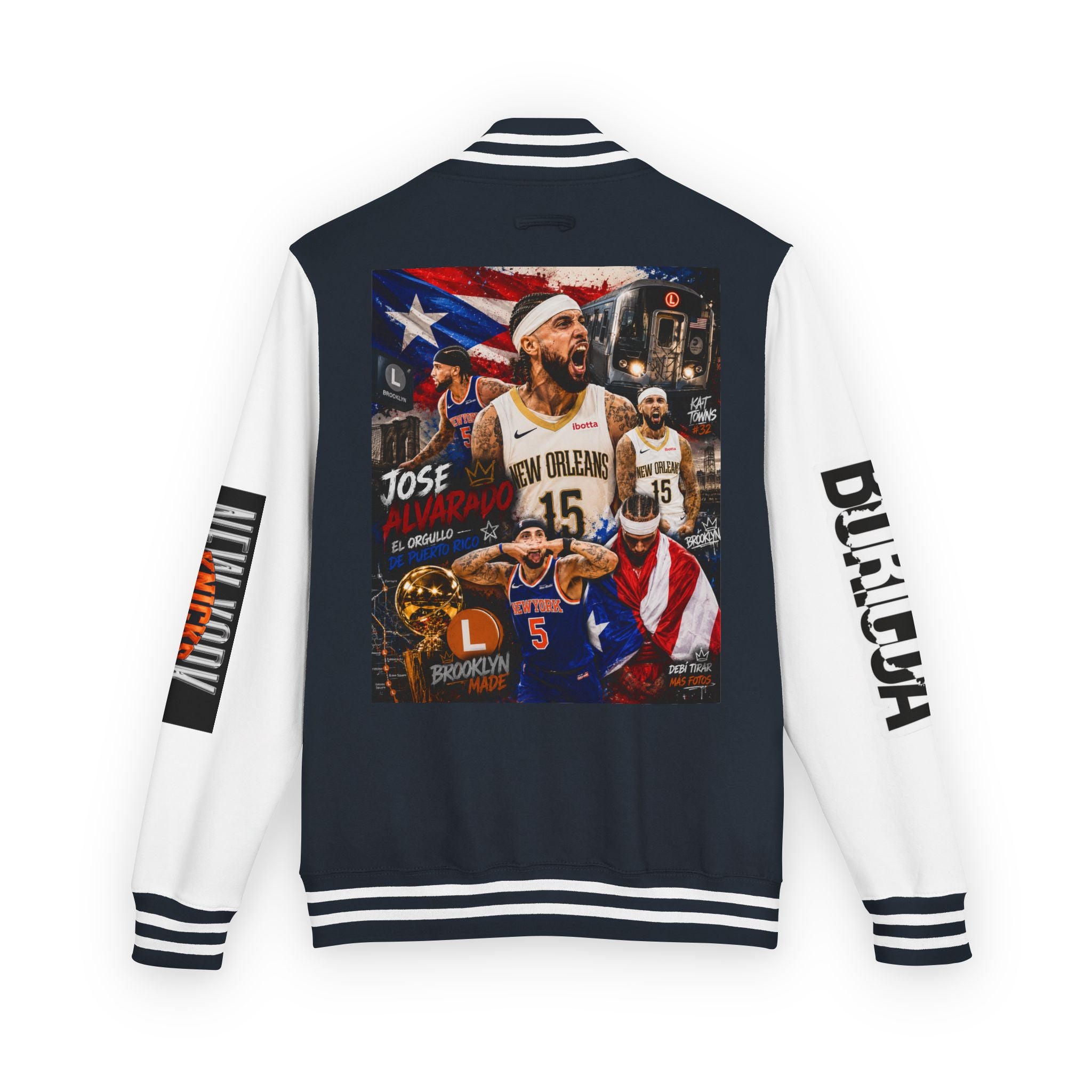 Basketball-Inspired Letterman Jacket — Men's Retro Varsity Sports Jacket Jose AlvarTribute Varsity Jacket