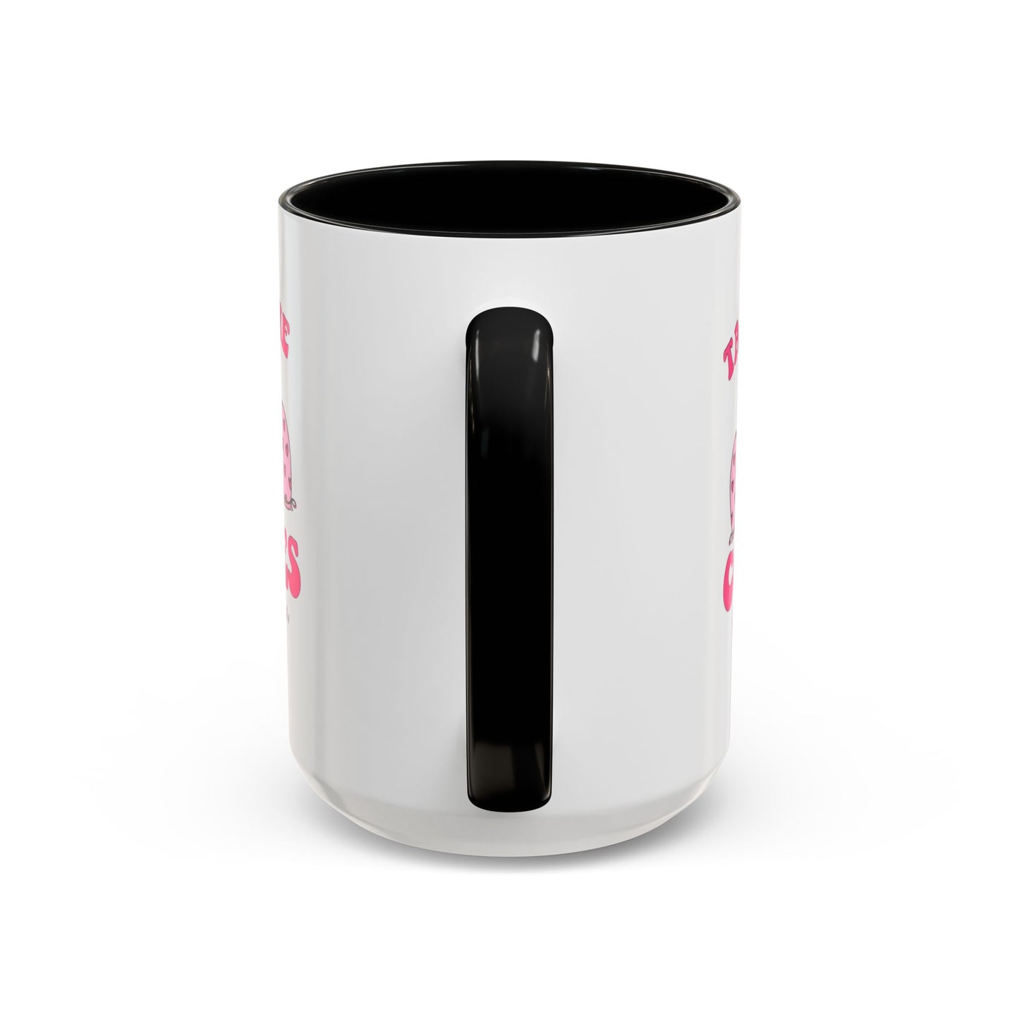 Accent Coffee Mug — "Taking the Cookies" Cute Pink Baking Design Coffee Cup for Fun Celebrations