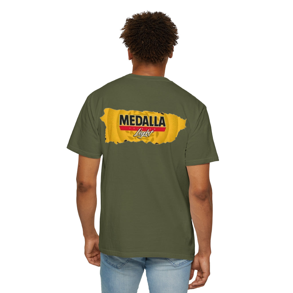 Medalla Light Puerto Rican Beer T-Shirt Coqui Frog Mascot Six-Pack Graphic Tee Puerto Rico’s Navidades