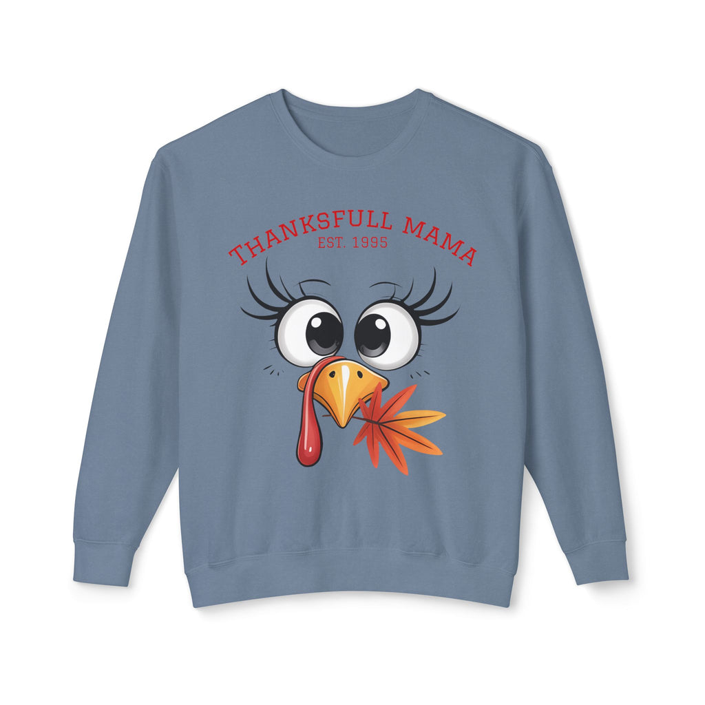 Thanksgiving Mama Sweatshirt  Cute Turkey Face "Thanksgfull Mama" Fall Pullover Fall T-Shirts and Sweatshirts Collection