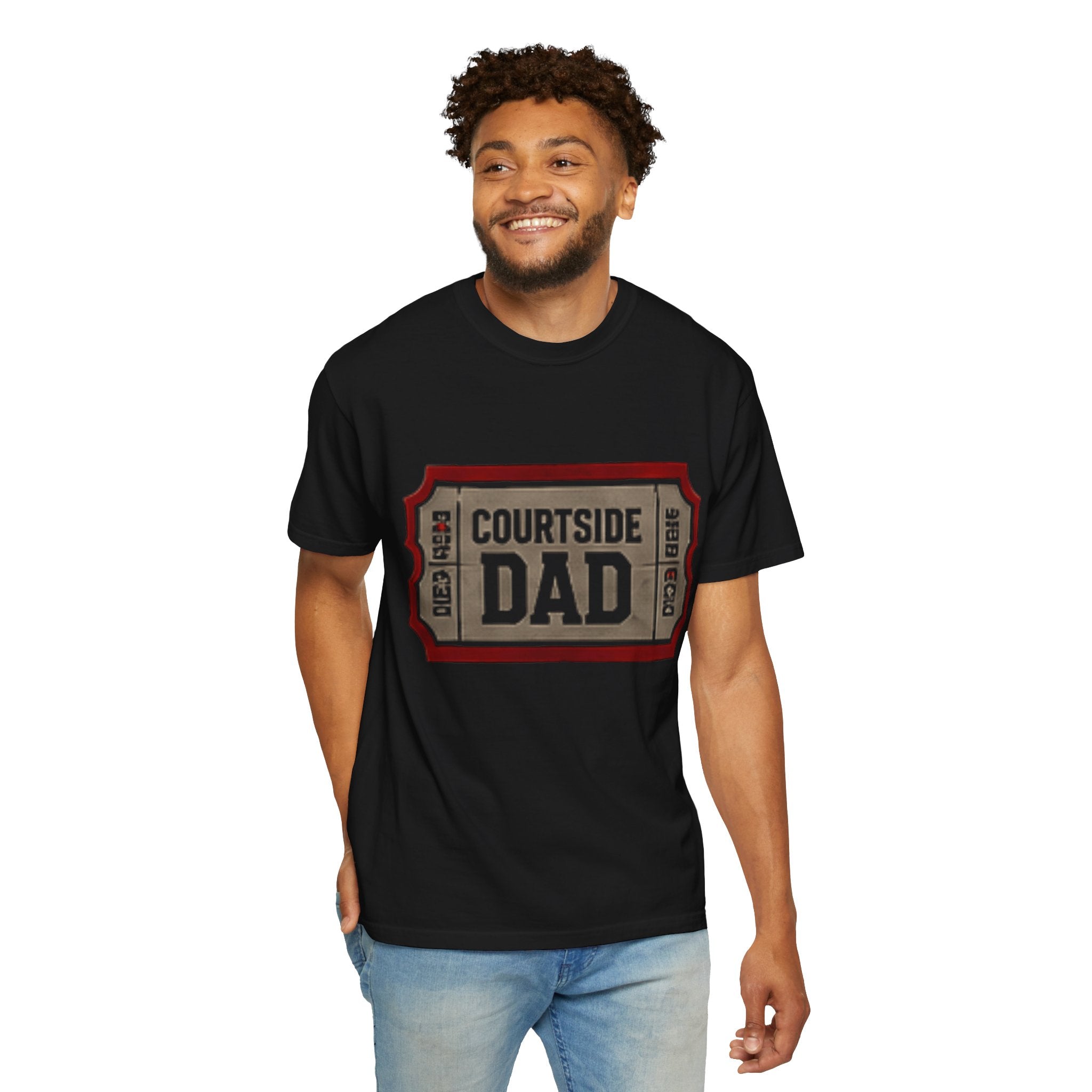 Courtside Dad T-Shirt — Vintage Ticket-Style Basketball Dad Tee