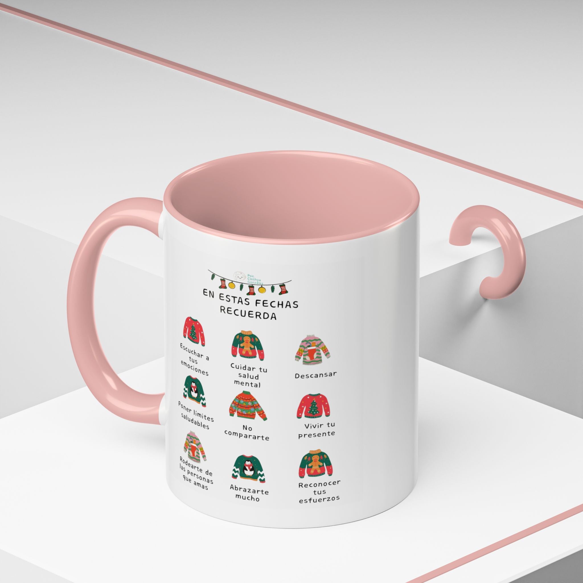 Coffee Mug — 'En Estas Fechas Recuerda' Holiday Sweater Reminder Accent Mug (11/15oz)