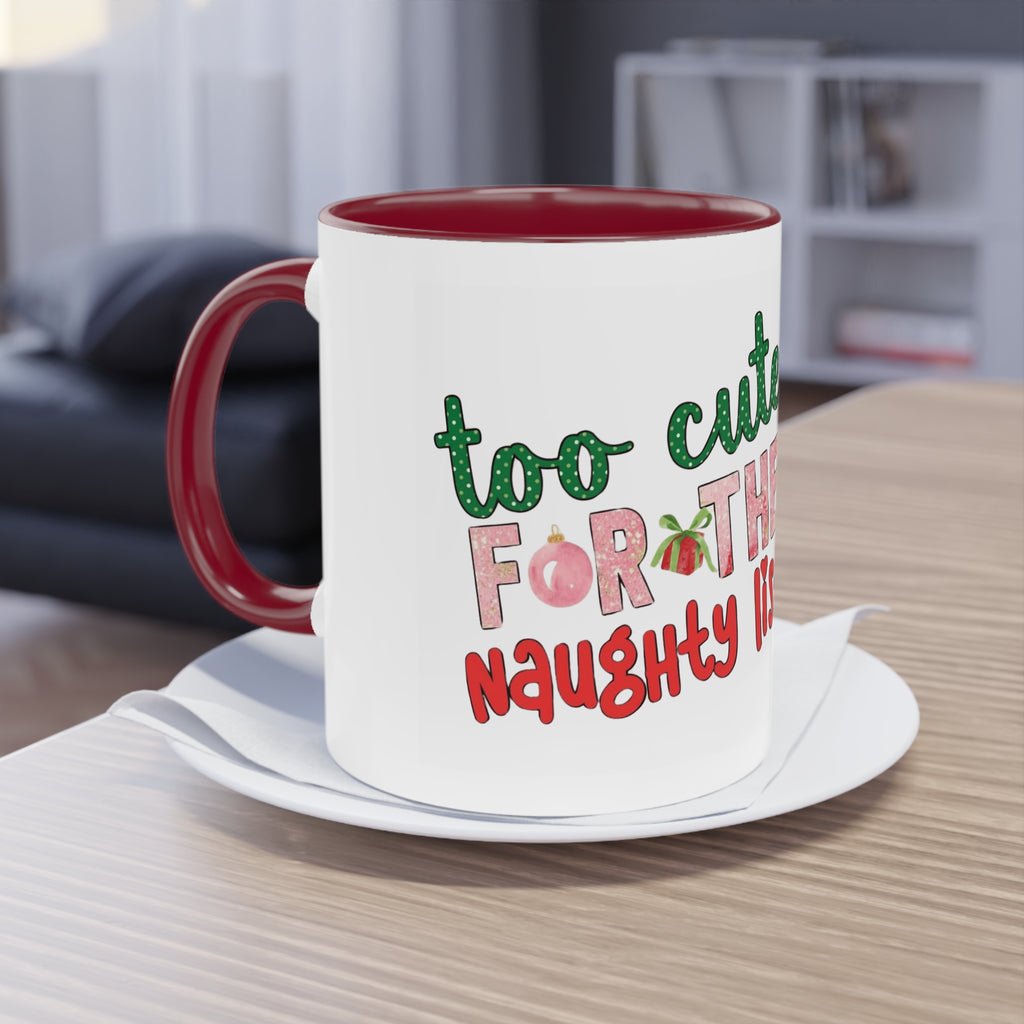 Cute Grinch Two-Tone Coffee Mug - Perfect for Holiday Cheer! Christmas Mugs Collection