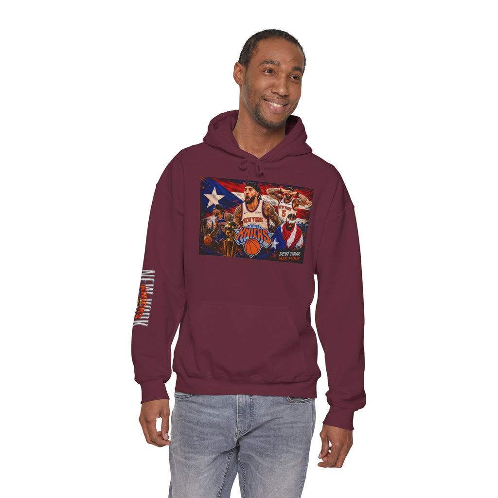 NY-K Retro Player Collage Hoodie — Basketball Fan Sweatshirt