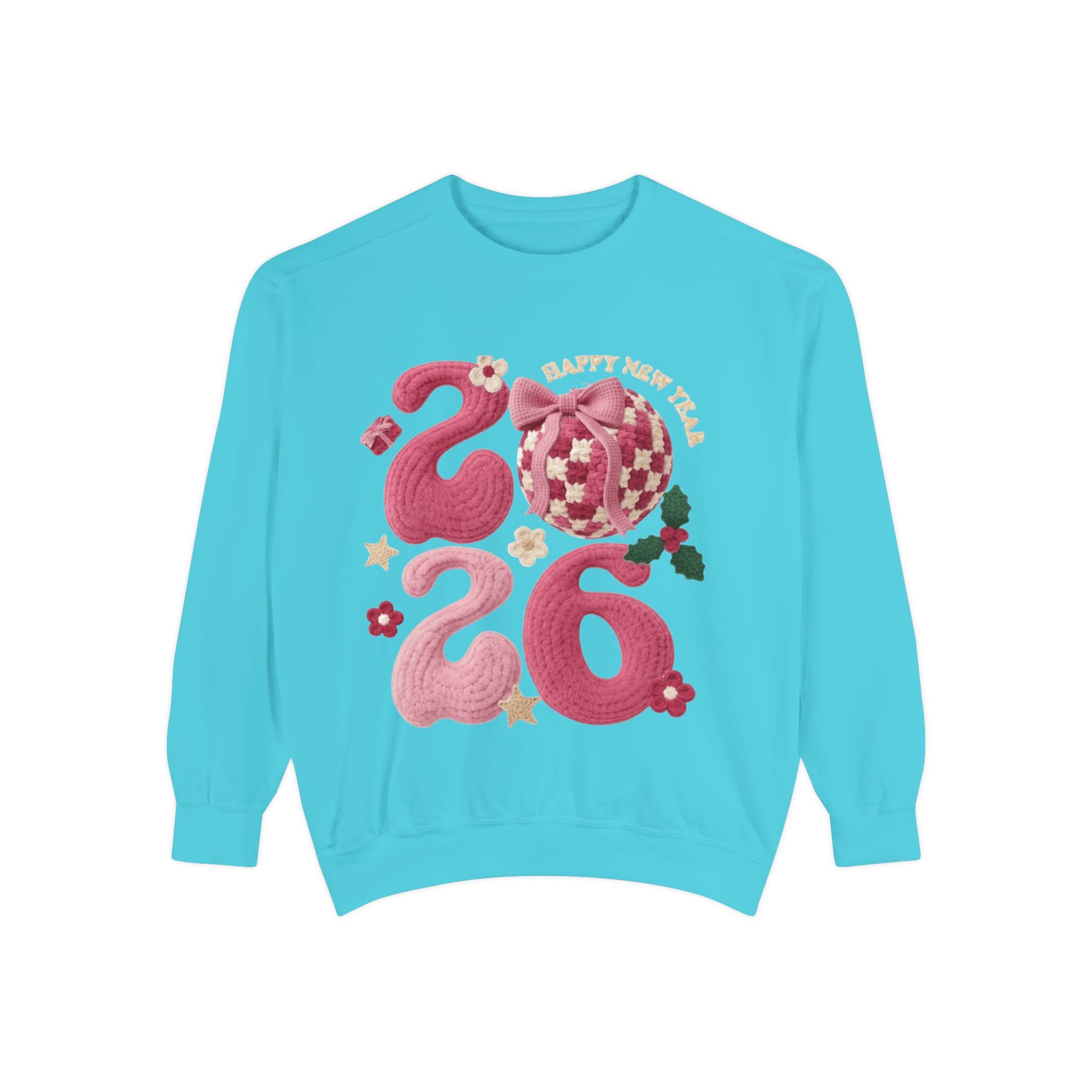 Happy New Year 2026 Sweater  Pink Festive Graphic Sweatshirt