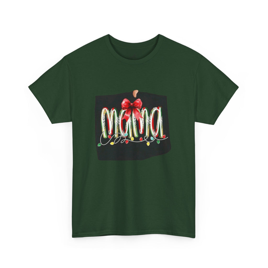 Festive Mama Tee, Cozy Holiday Shirt, Gift for Mom, Christmas T-Shirt, Unisex Cotton Tee