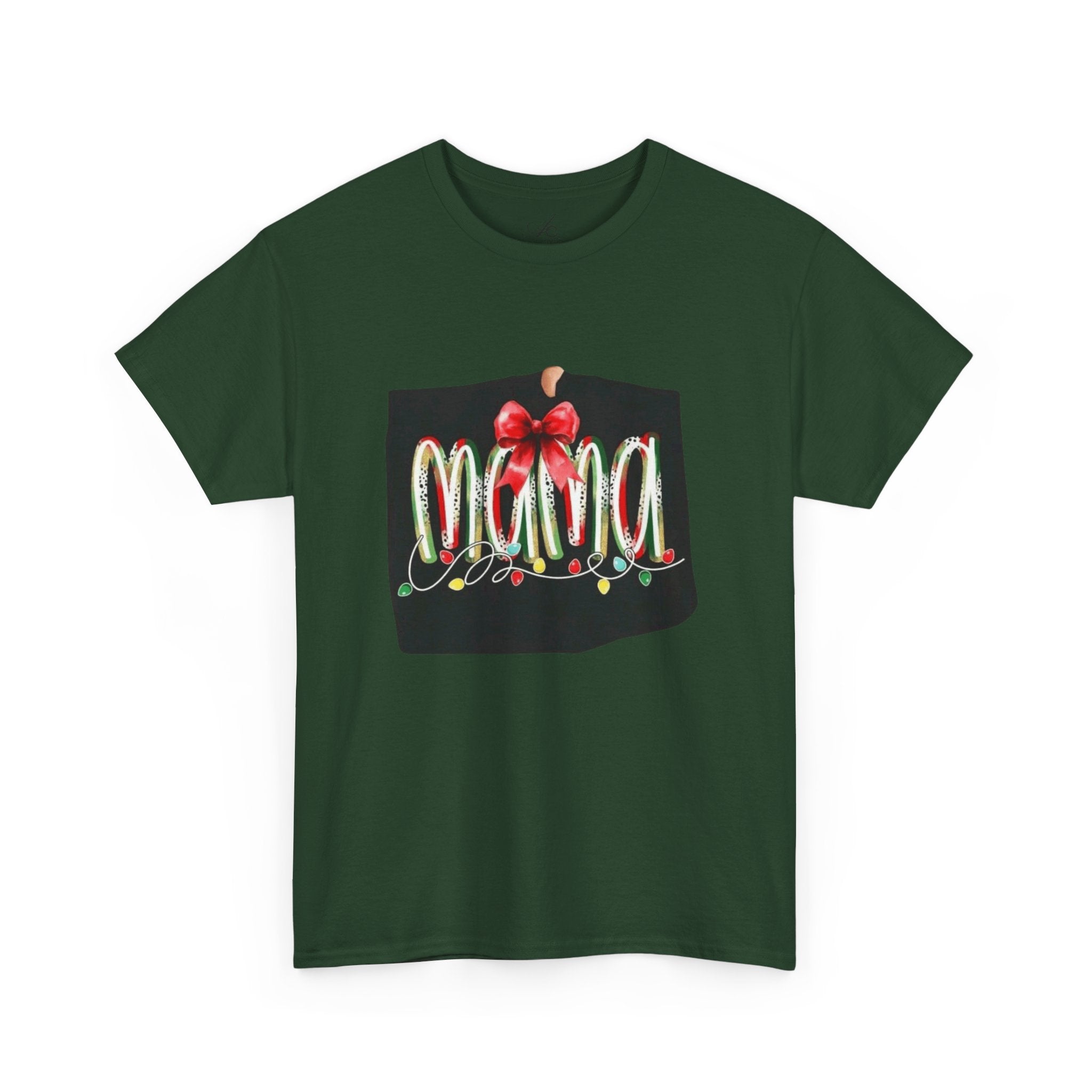 Festive Mama Tee, Cozy Holiday Shirt, Gift for Mom, Christmas T-Shirt, Unisex Cotton Tee