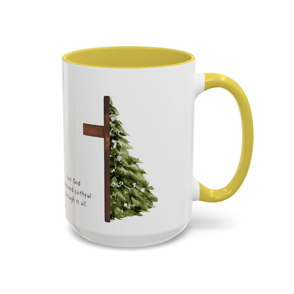 Christian Cross & Pine Tree Mug — Faith Reminder Coffee Cup (11oz/15oz)