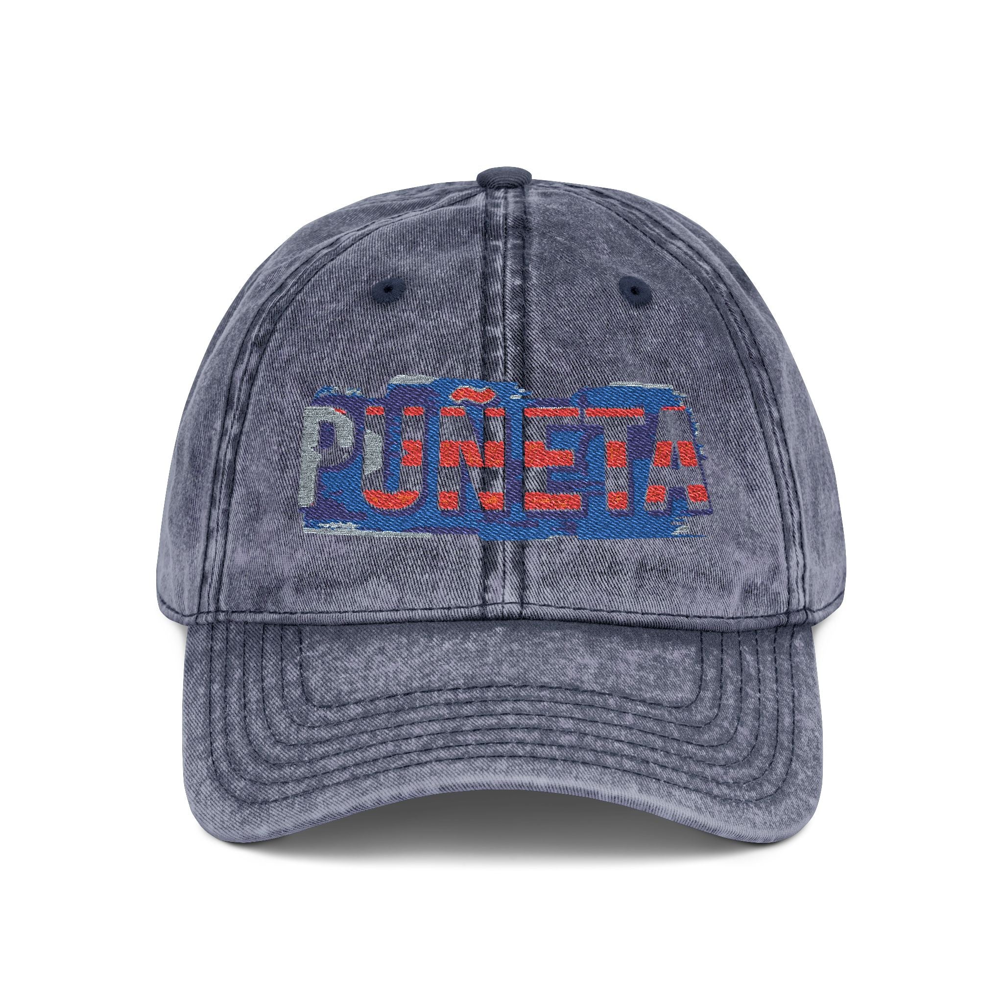 Puerto Rico Pride Knit Hat Vintage Embroidered Cap Puneta Red Hat for Casual Style