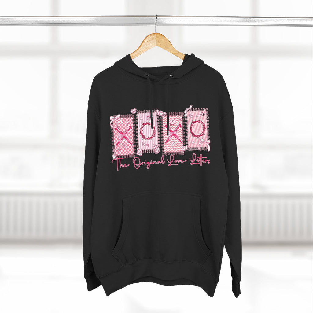Hoodie  Pink XOXO Three Panel Love Letters Fleece Hoodie