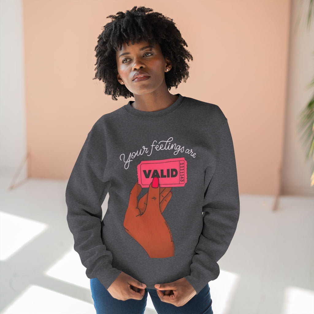 Valid Ticket Crewneck Sweatshirt  Empowerment Graphic Pullover Valentine’s Day sweaters