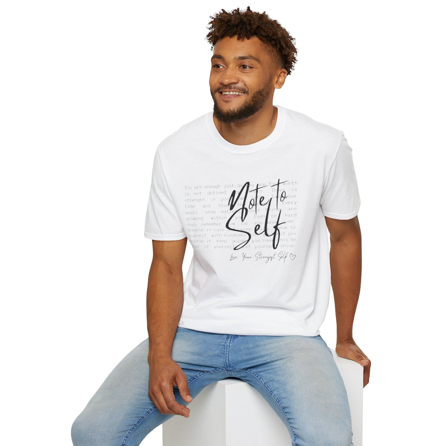 Note to Self T‑Shirt  Minimal Script Inspirational Tee