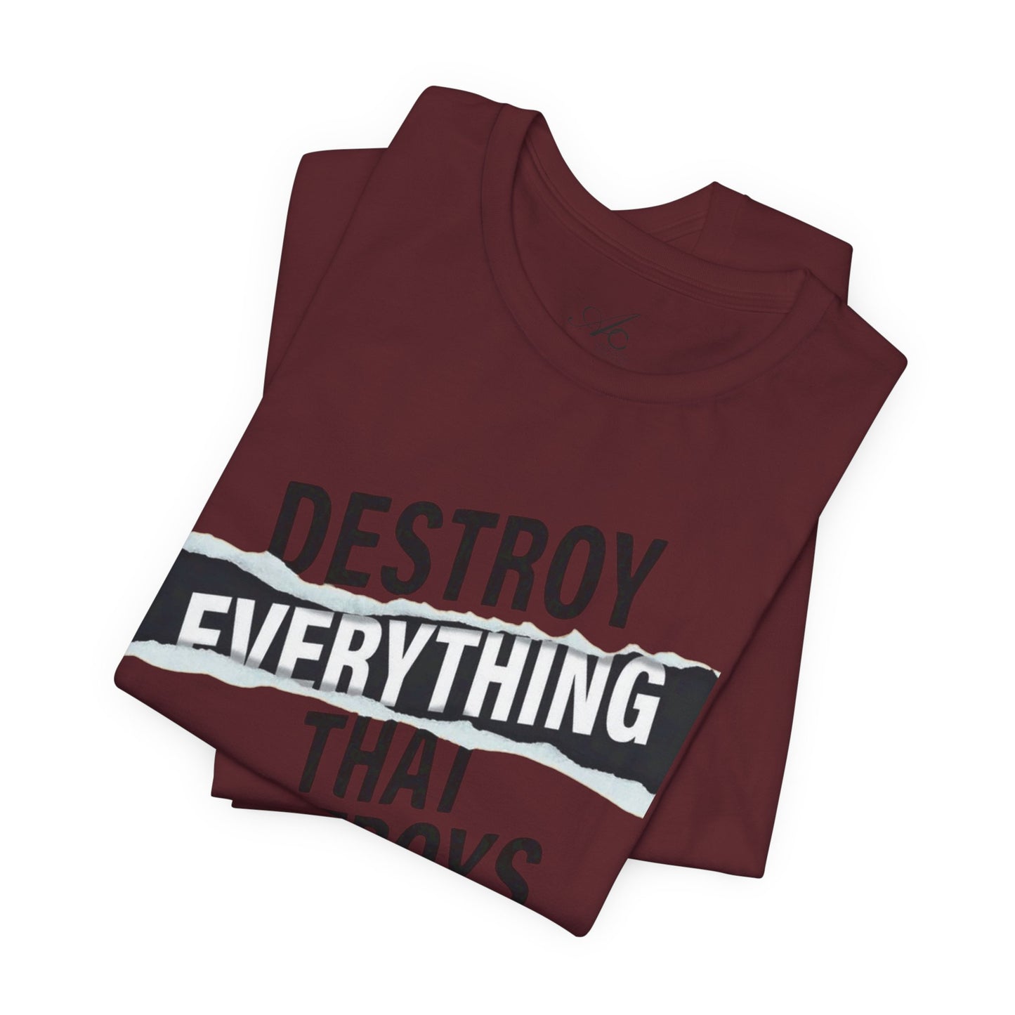 Destroy Everything That Destroys You T-Shirt  Bold Typographic Graphic Tee