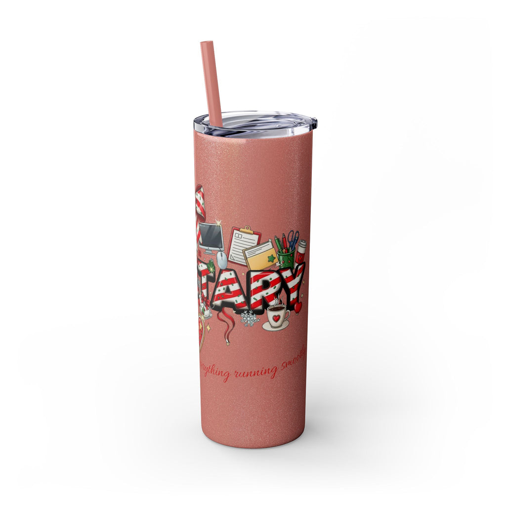 Christmas mug for the office team who keeps everything running smoothly. Candy Cane Christmas Office Secret Santa Design, 20oz with Straw