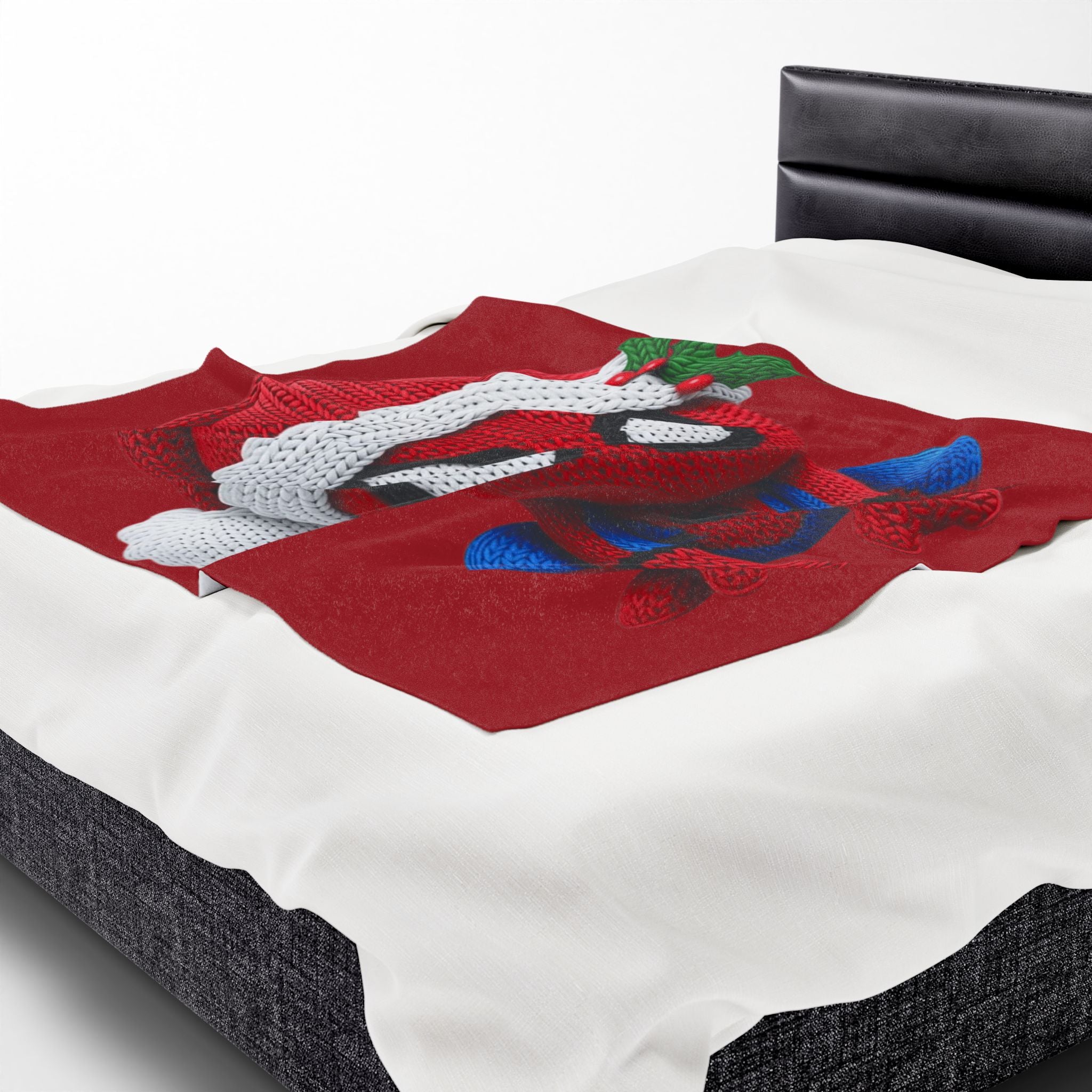 Magical Christmas Cartoon Blanket Christmas Spider Plush Blanket Cute Santa Hat Knit Spider-Man Throw