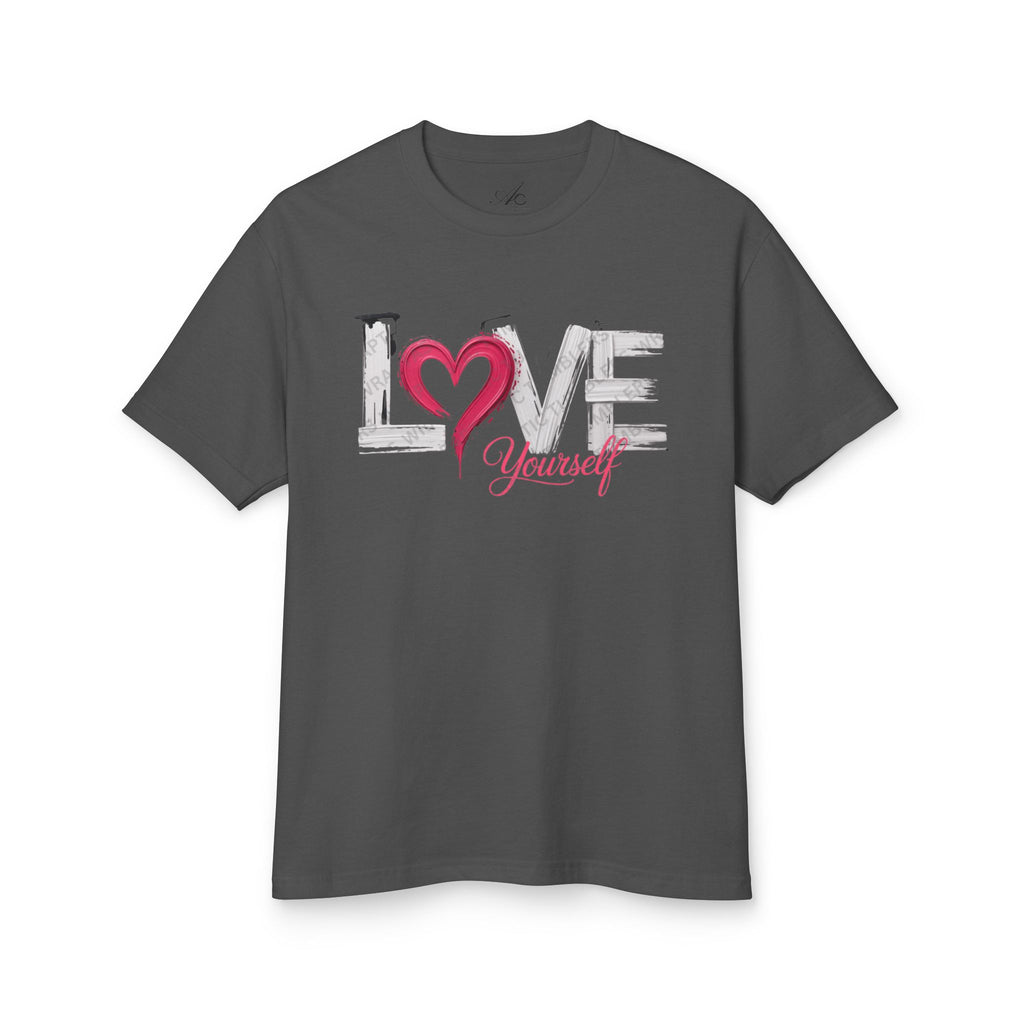 Love Yourself Graphic Tee  Heart Typography Self-Love Shirt