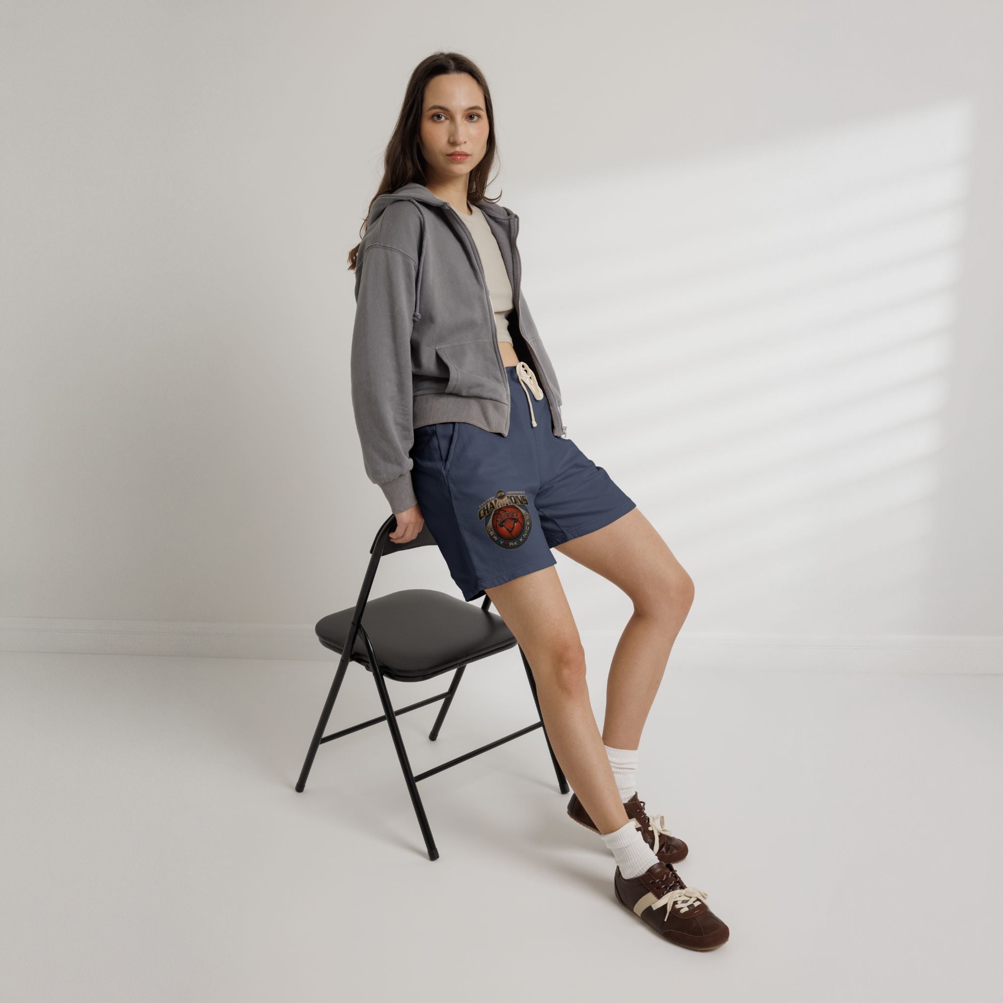 Champ-Heart Basketball Graphic Sweat Shorts — Athletic-Inspired Casual Shorts