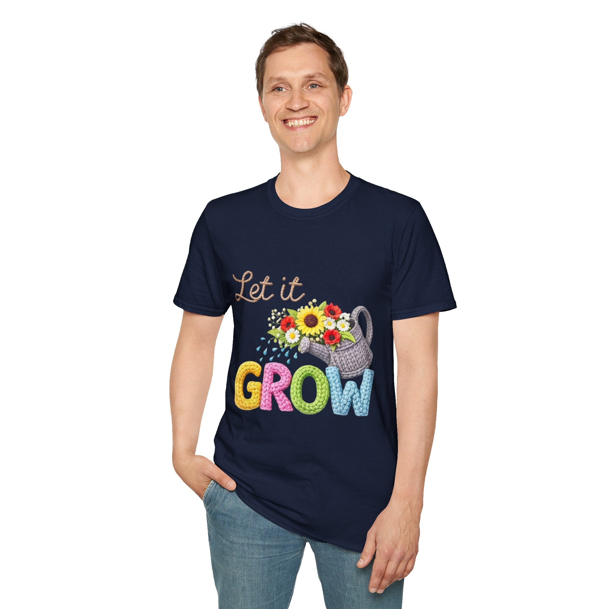 Let It Grow T-Shirt — Floral Watering Can Garden Tee