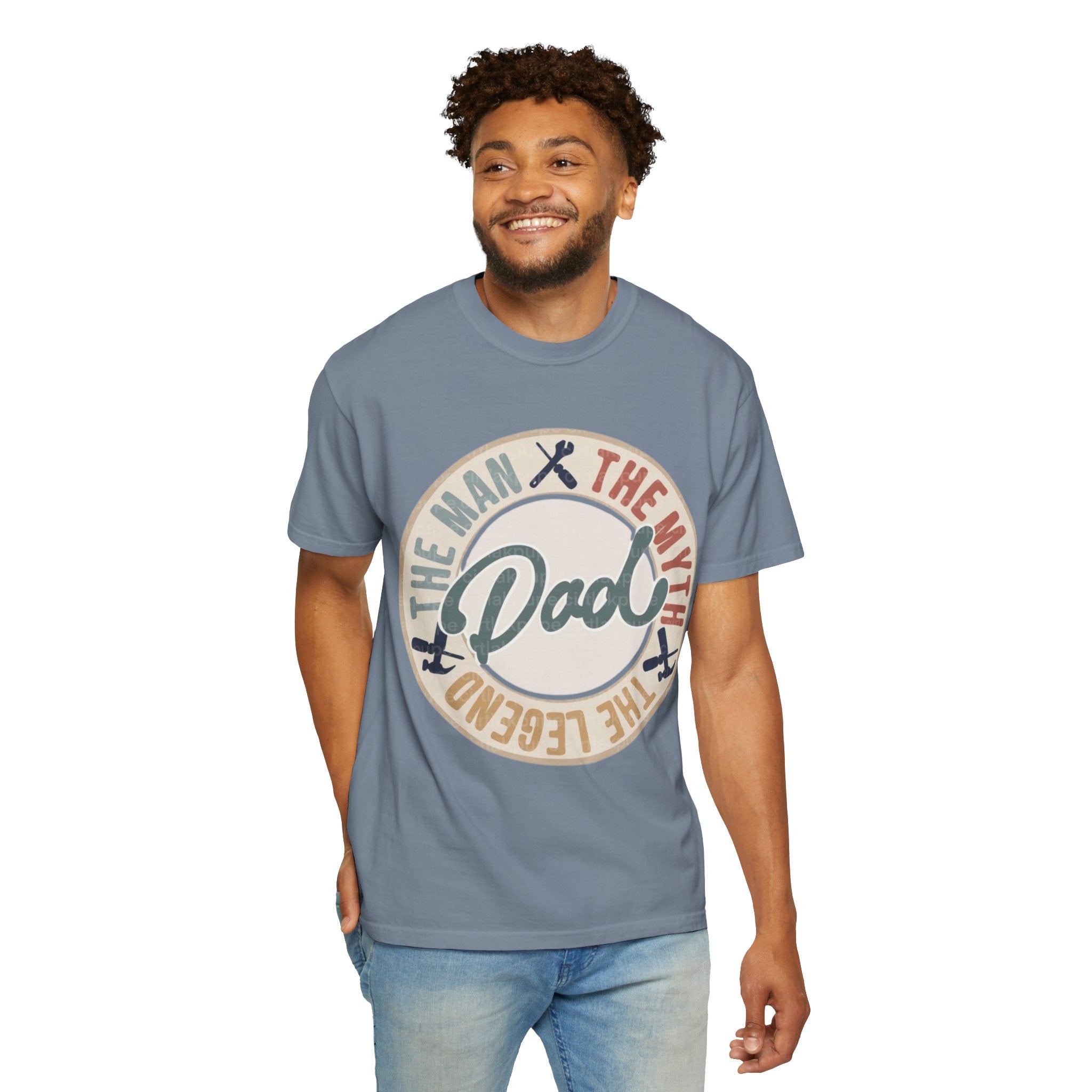 Dad Retro Badge T-Shirt — “Dad: The Man, The Myth, The Legend” Father’s Day Tee