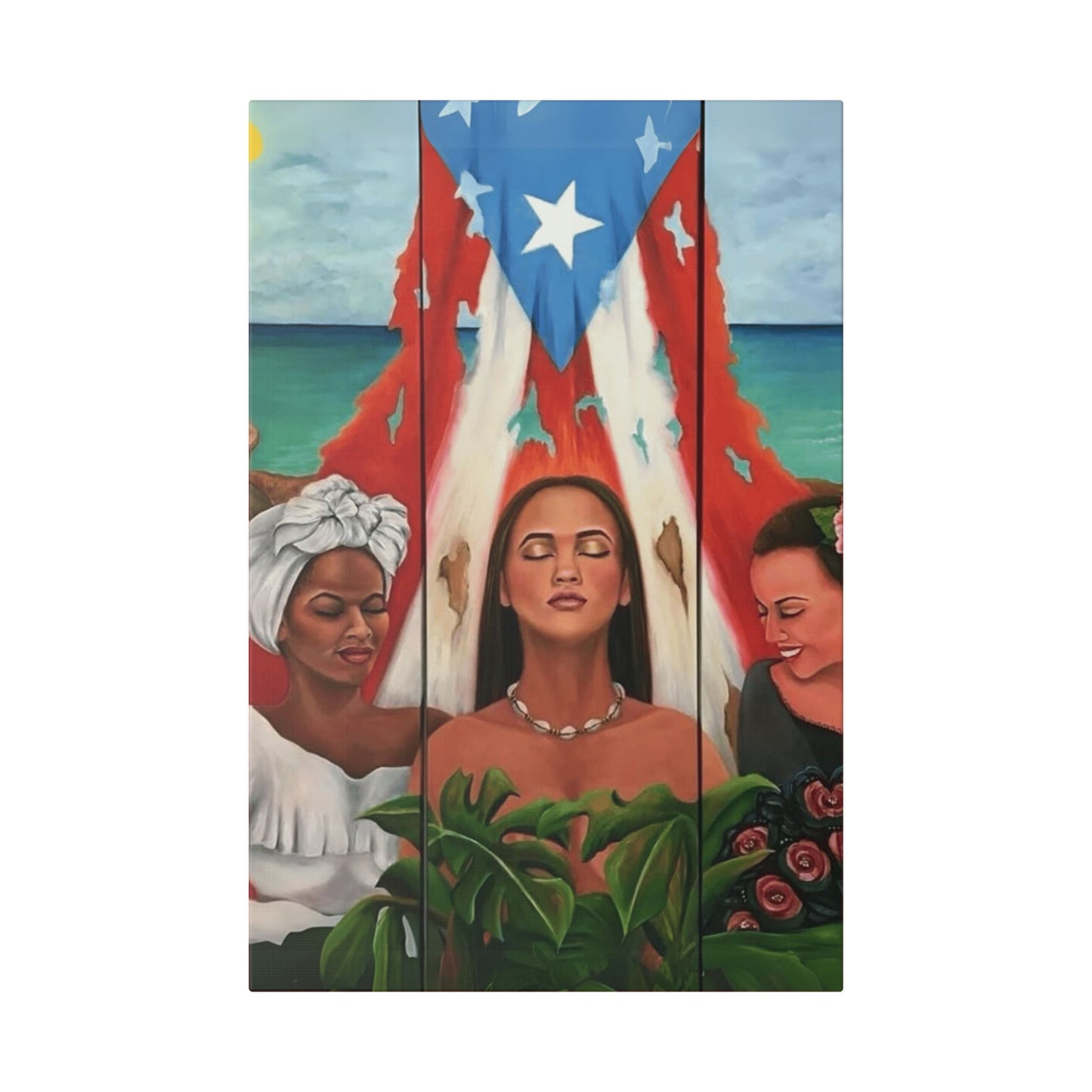 Capturing the Heart and Soul of Puerto Rican Art, Ethnic Canvas Print, Gift for Art Lovers, Beach-Themed Artwork
