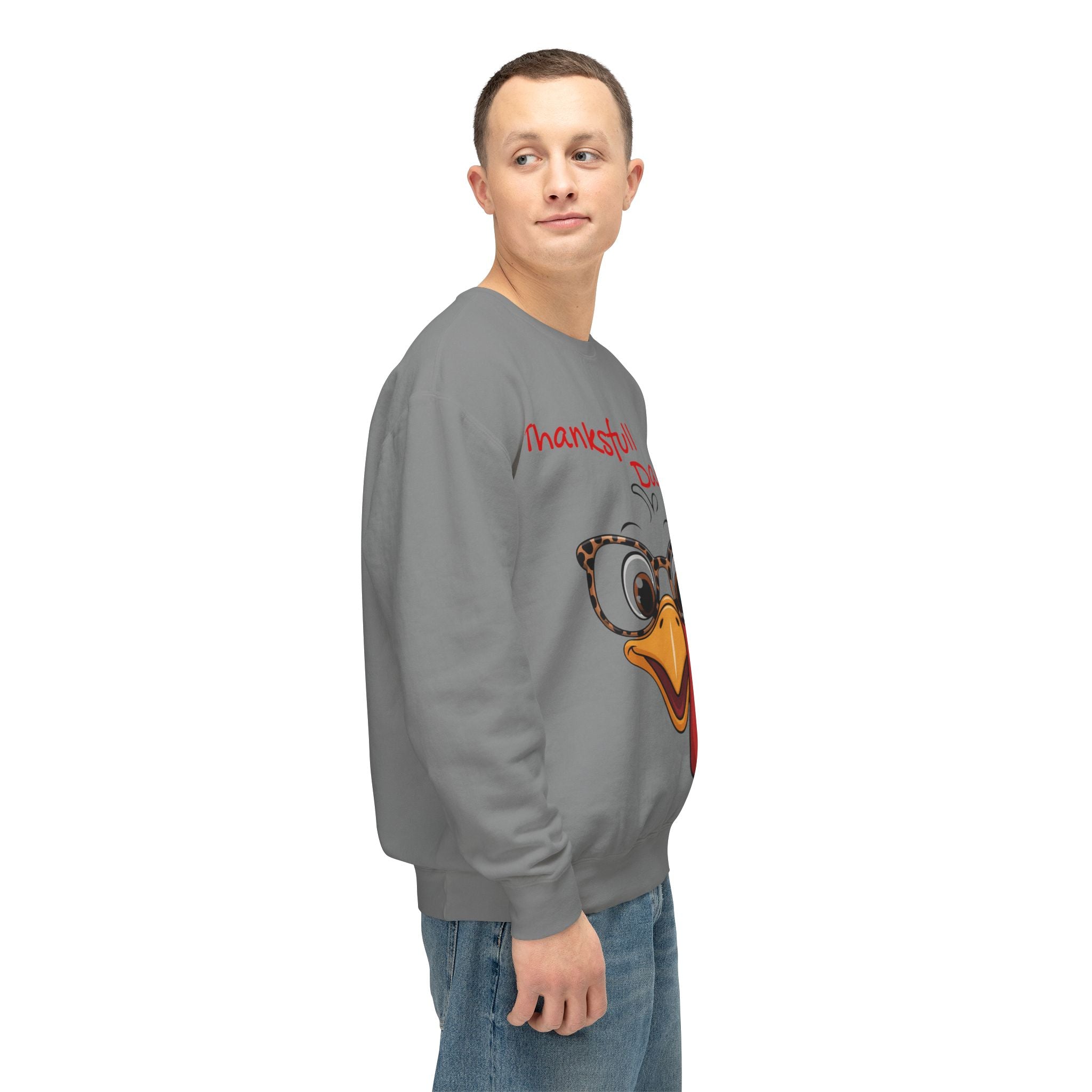 Thanksgiving Turkey 'Thankstfull Daddy' Crewneck Sweatshirt Fall T-Shirts and Sweatshirts Collection