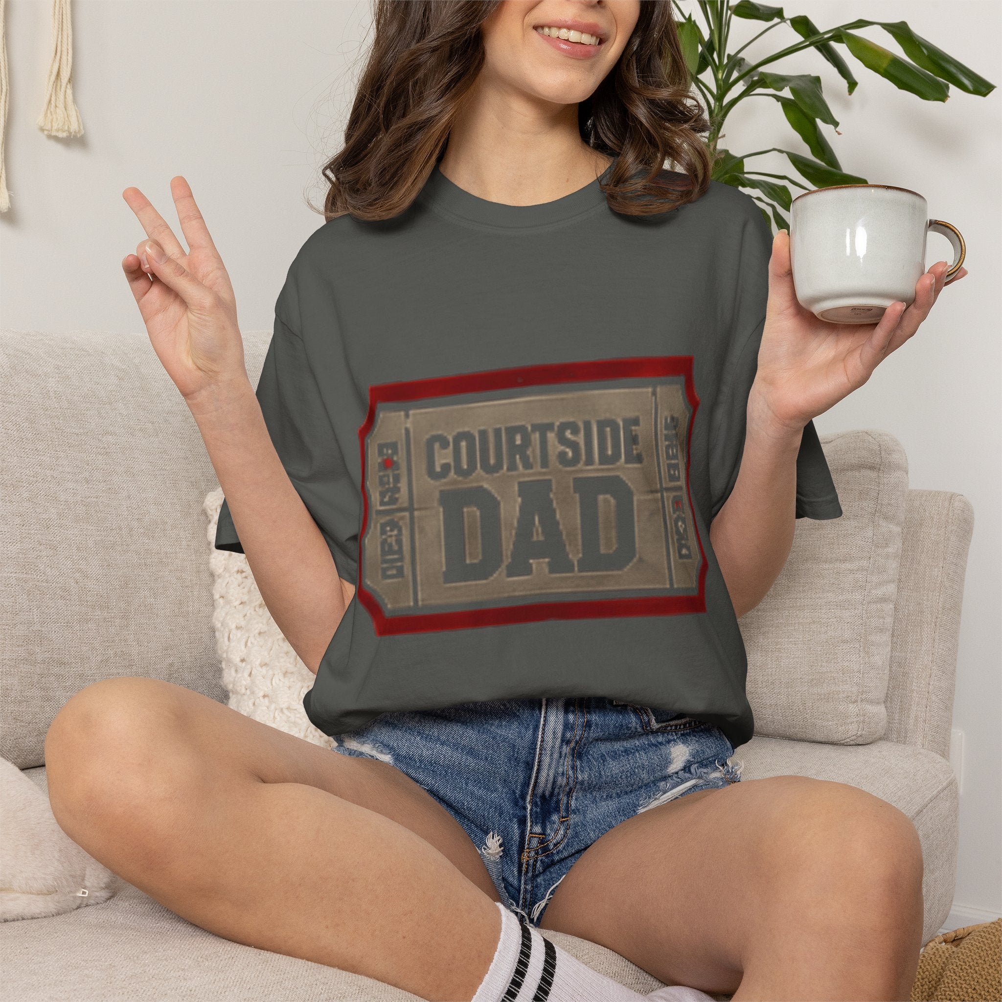 Courtside Dad T-Shirt — Vintage Ticket-Style Basketball Dad Tee