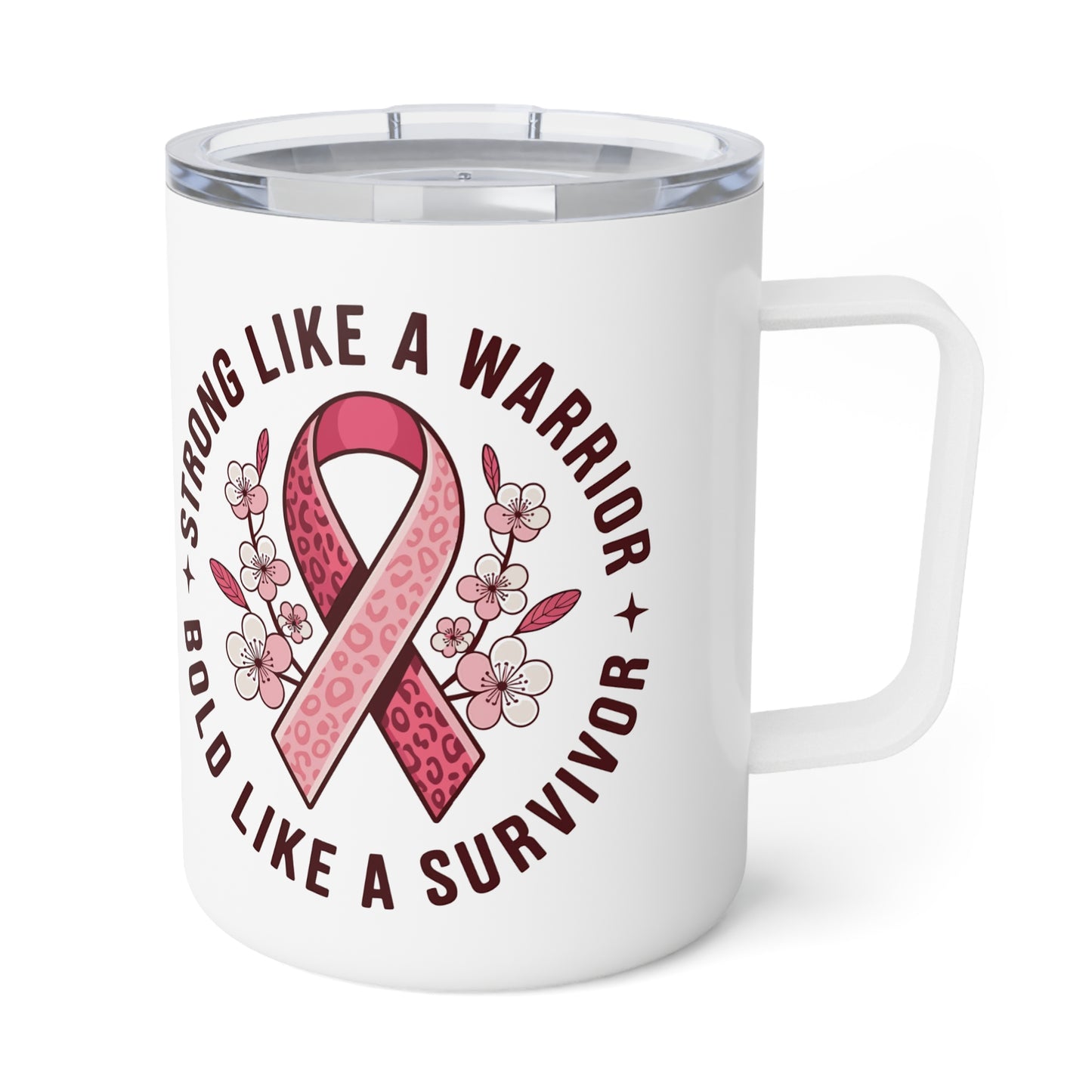 Cancer Survivor Mug WarriorMindset Inspirational Coffee Mug for Cancer Survivors - 10oz Insulated Travel Mug