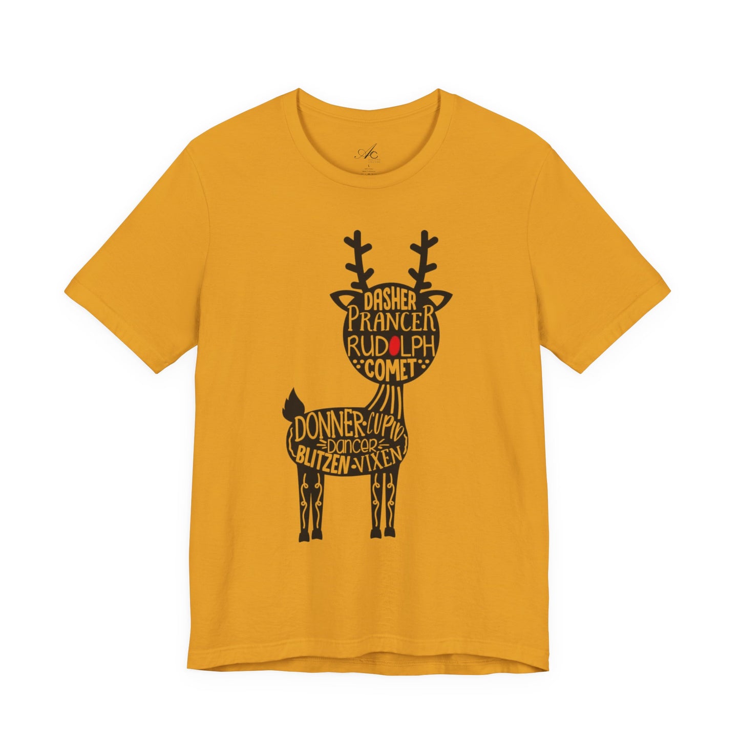 Christmas Reindeer Graphic Tee - Unisex Jersey Short Sleeve Shirt