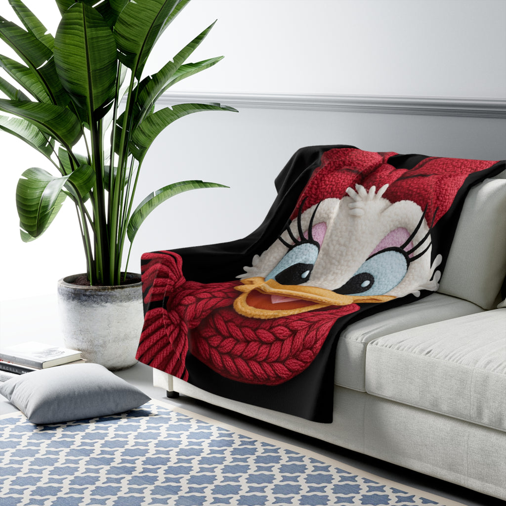 Winter Wonderland Cartoon Fleece Blanket Daisy Duck Holiday Sherpa Fleece Blanket  Cozy Disney Winter Throw