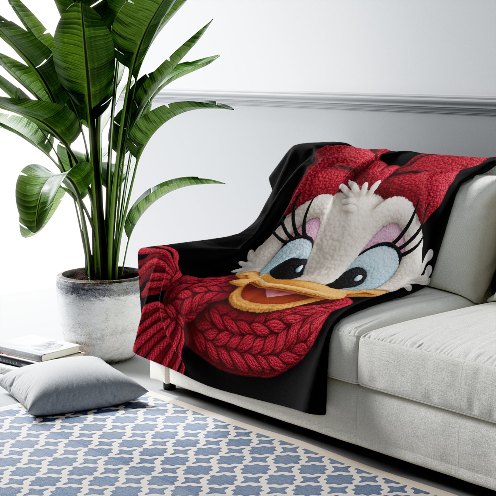 Winter Wonderland Cartoon Fleece Blanket Daisy Duck Holiday Sherpa Fleece Blanket  Cozy Disney Winter Throw