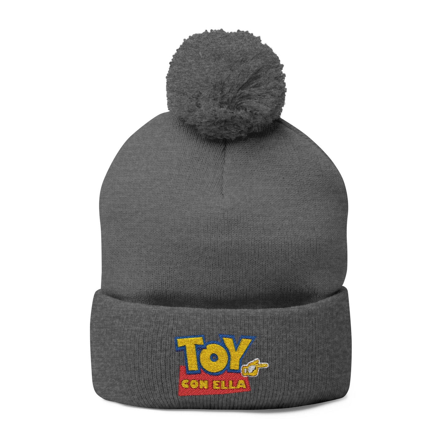 Toy Story Embroidered Pom-Pom Knit Cap Humor Cuffed Beanie – Warm, Soft & Sassy Winter Hat