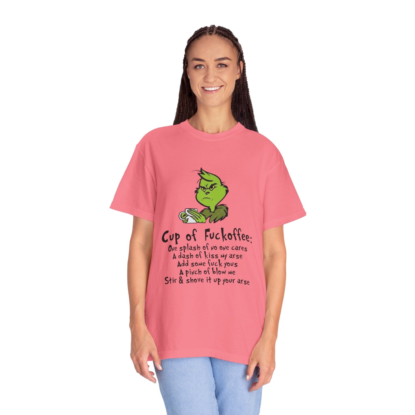 Holiday Graphic Tees  Cozy Festive Wear Funny Grinch-Inspired Unisex T-Shirt Cup of Fuckoffee