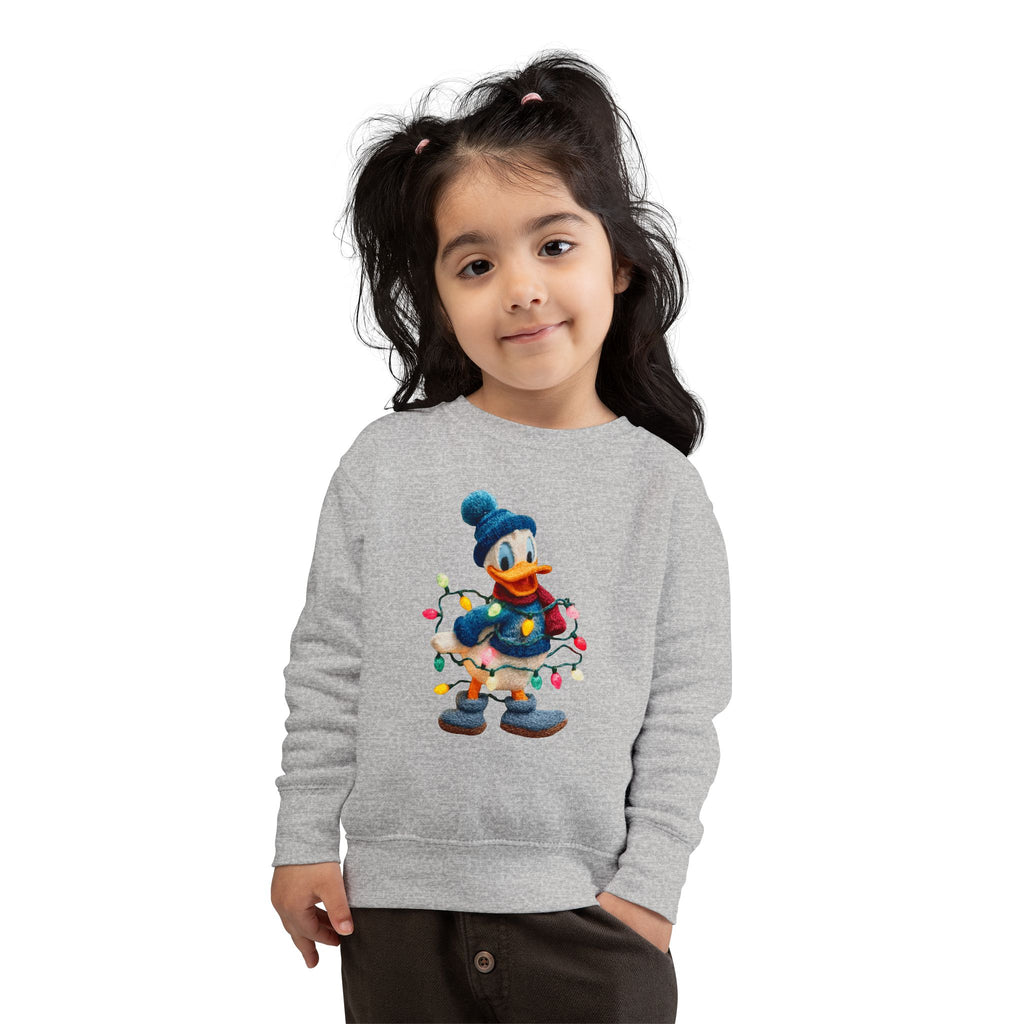 Toddler Sweatshirt  Festive Donald Duck Holiday Lights Pullover