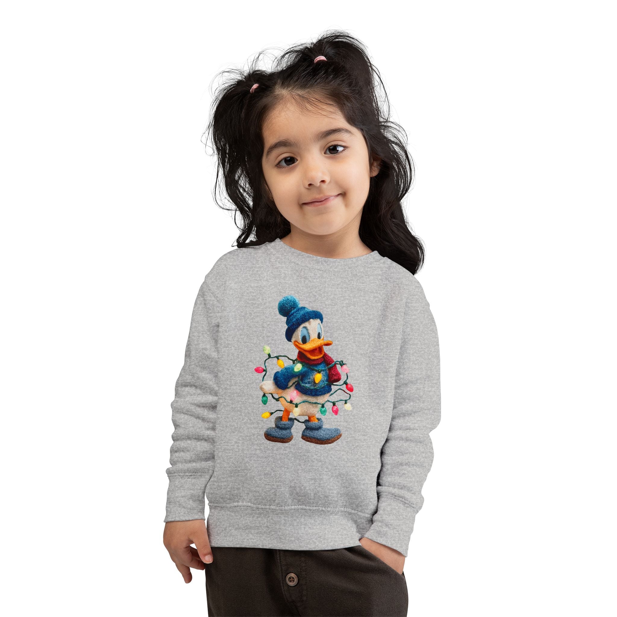 Toddler Sweatshirt  Festive Donald Duck Holiday Lights Pullover