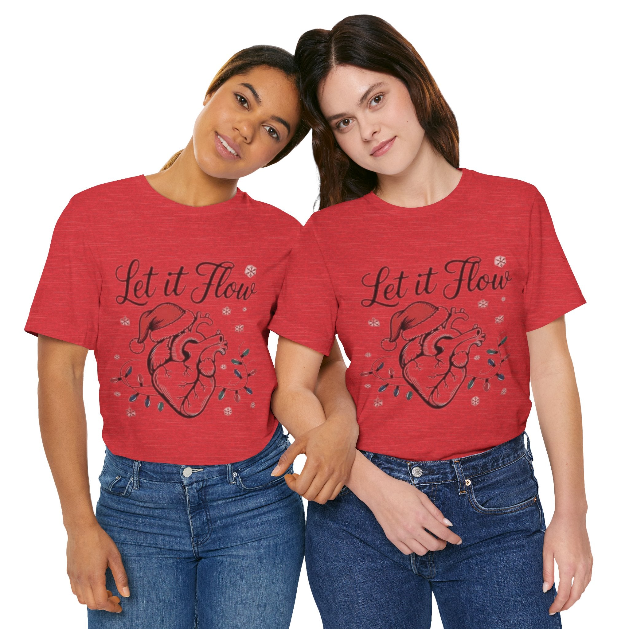 Let It Flow Heart Tee  Christmas Anatomical Heart Shirt
